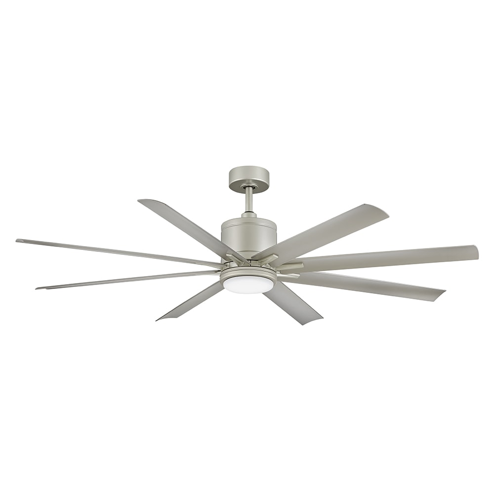 Hinkley 907166FBN-LWD Vantage 66-in Integrated LED Outdoor Smart Brushed Nickel with Brushed Nickel Blades Ceiling Fan With Light - Remote Included ( 8 -Blade )