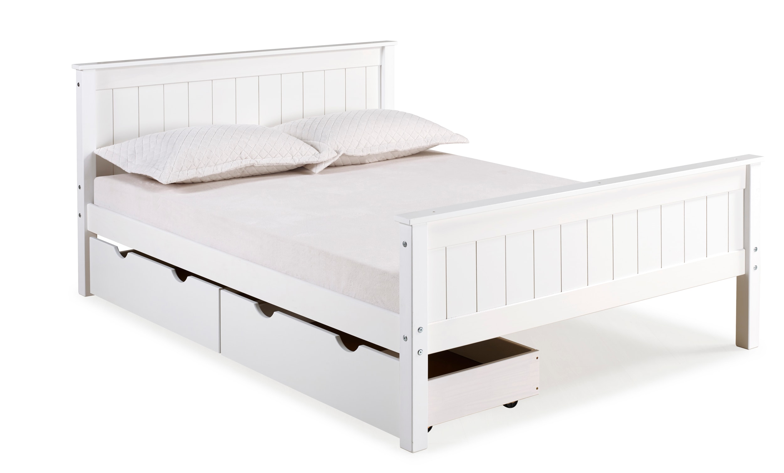 Alaterre Furniture Harmony White Full, Full Bed Frame With Storage White