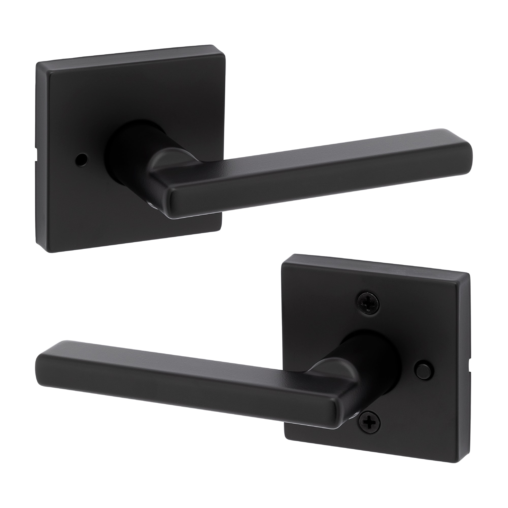 Kwikset Signature Series Halifax Matte Black Interior Bed/Bath Privacy Door Handle