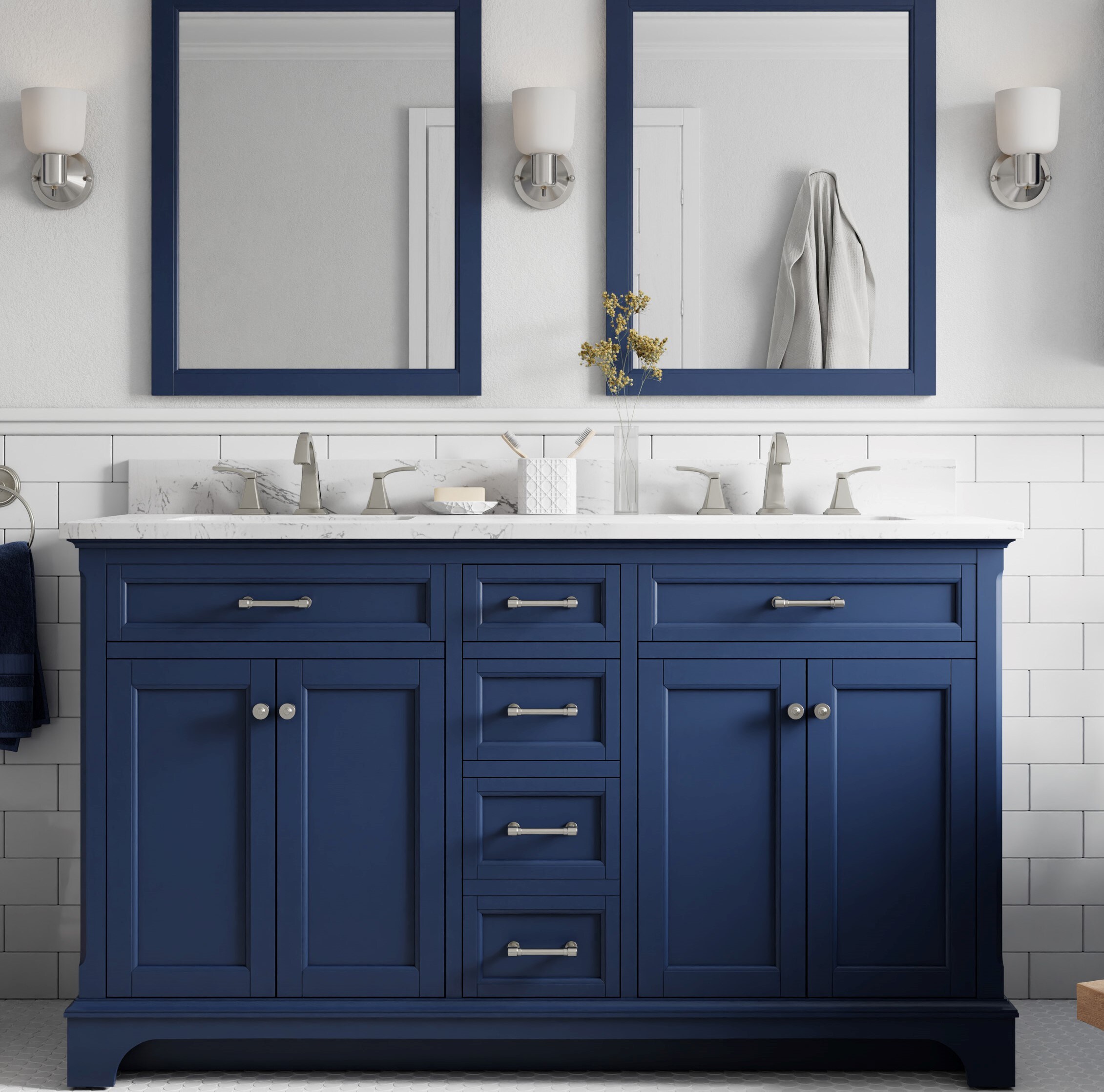 allen + roth A+R 60-IN WINDSOR BLUE VANITY at