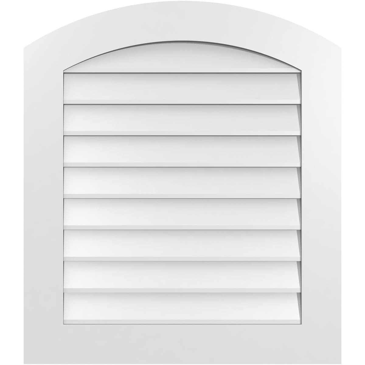 Ekena Millwork GVPAR28X3201SN 28-Inches x 32-Inches Off-white Round top PVC Gable Louver Vent