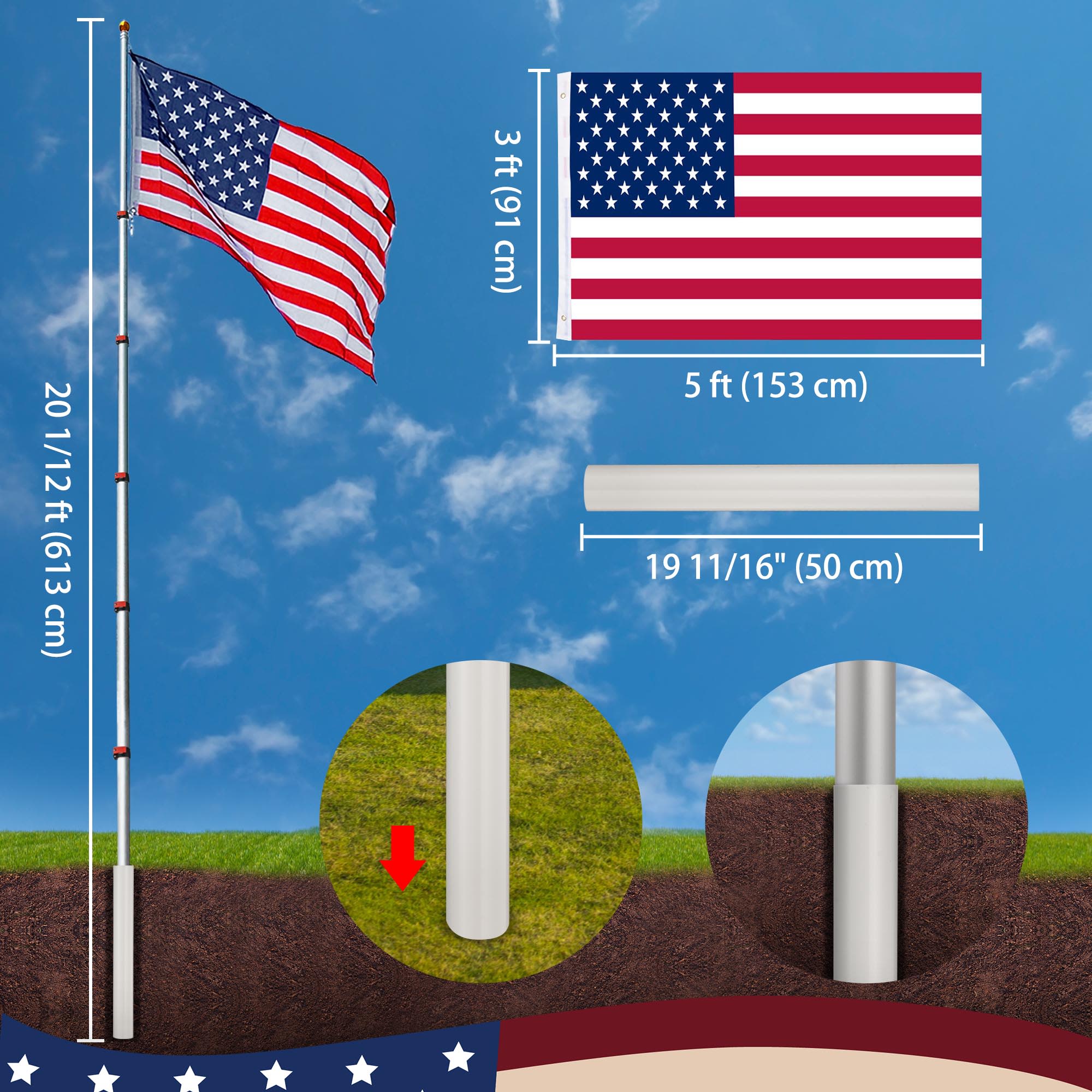 Yescom 22FLP001-20-F1.V4-LO Flag-Poles - View #6
