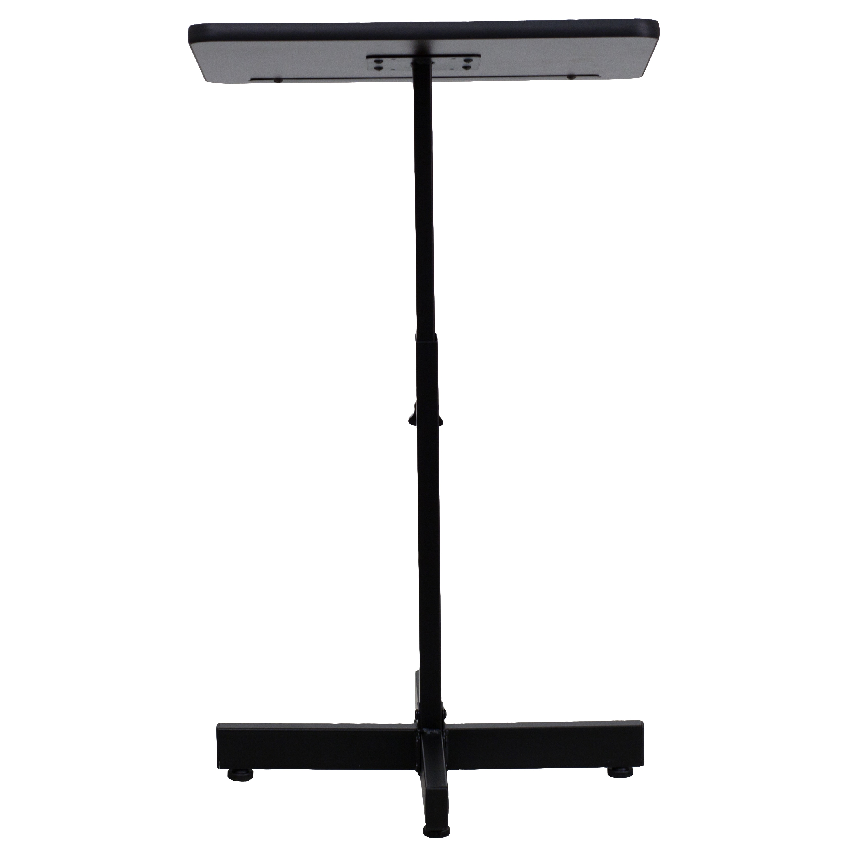 Adjustable Height Black Steel Lectern with Mahogany Top