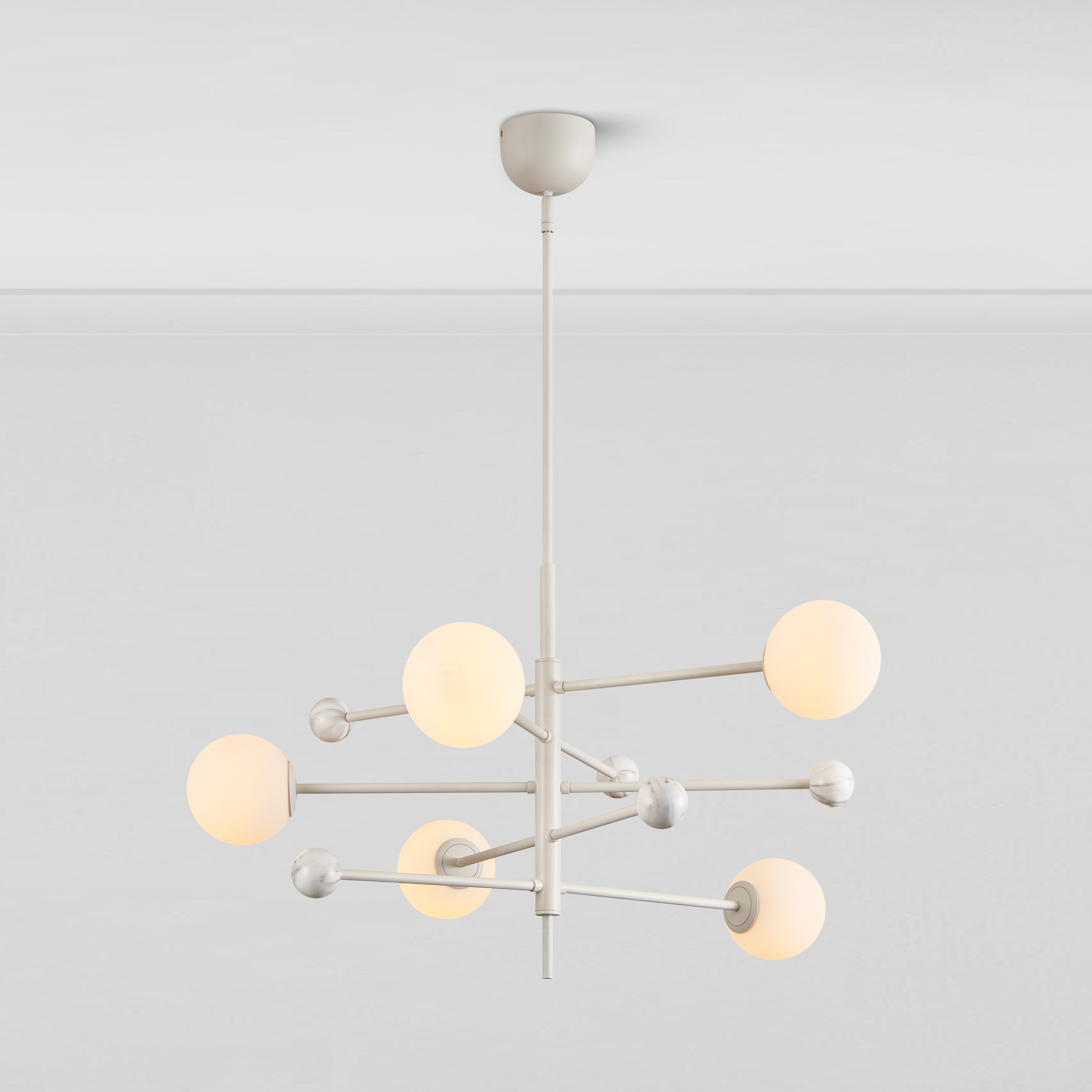 KAWOTI 21340 Jorson 5 -Light Matte White Modern/contemporary For Use in Bedrooms, Dining Rooms, Foyers, Kitchens, Living Rooms Chandelier