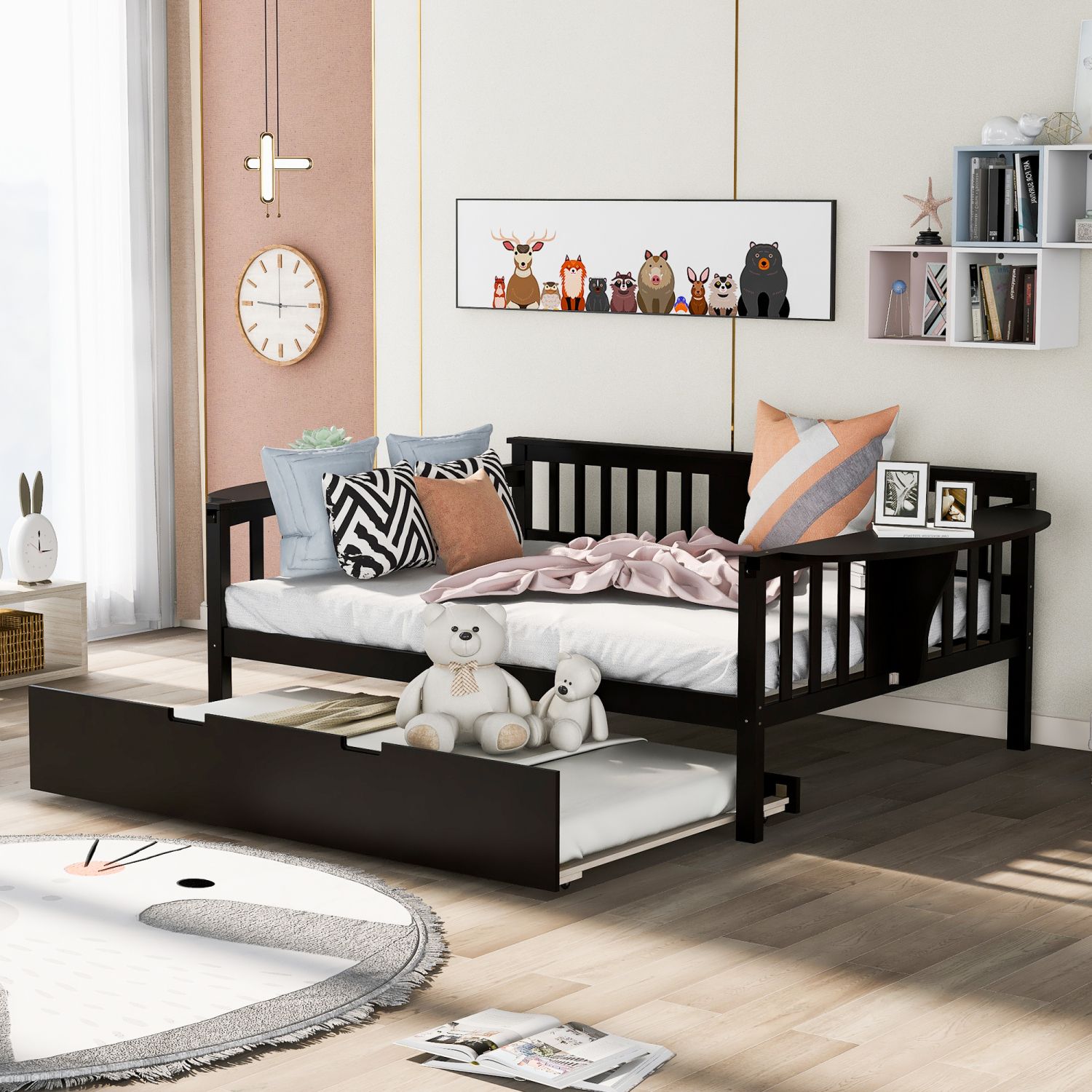 JASMODER LP000511AAP Espresso Full Composite Platform Bed