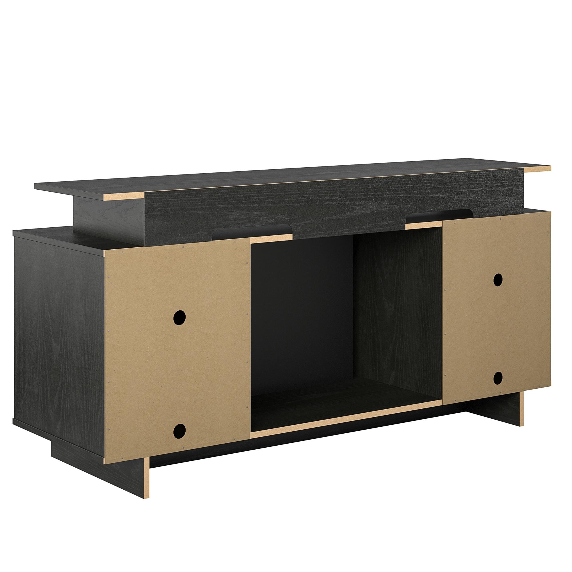 Ameriwood Home 59.61-in W Black Oak TV Stand with Fan-forced Flat Wall ...