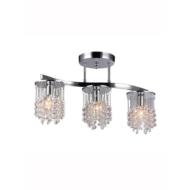Home Accessories Inc 3 Light Chrome, Vanessa 3 Light Chrome Chandelier With K9 Crystals