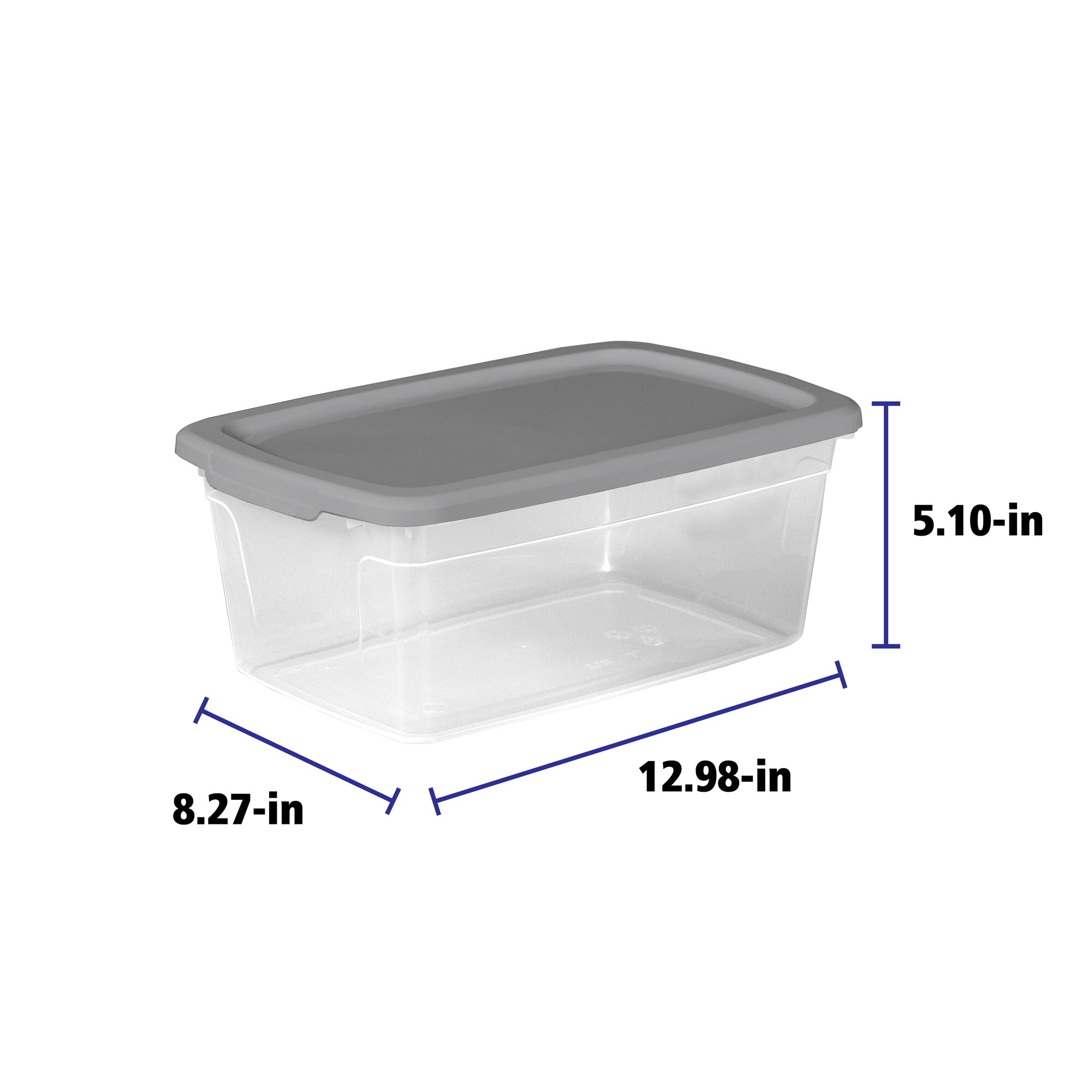 Project Source Small 1.5-Gallons (6-Quart) Clear Tote with Standard Snap Lid  in the Plastic Storage Containers department at