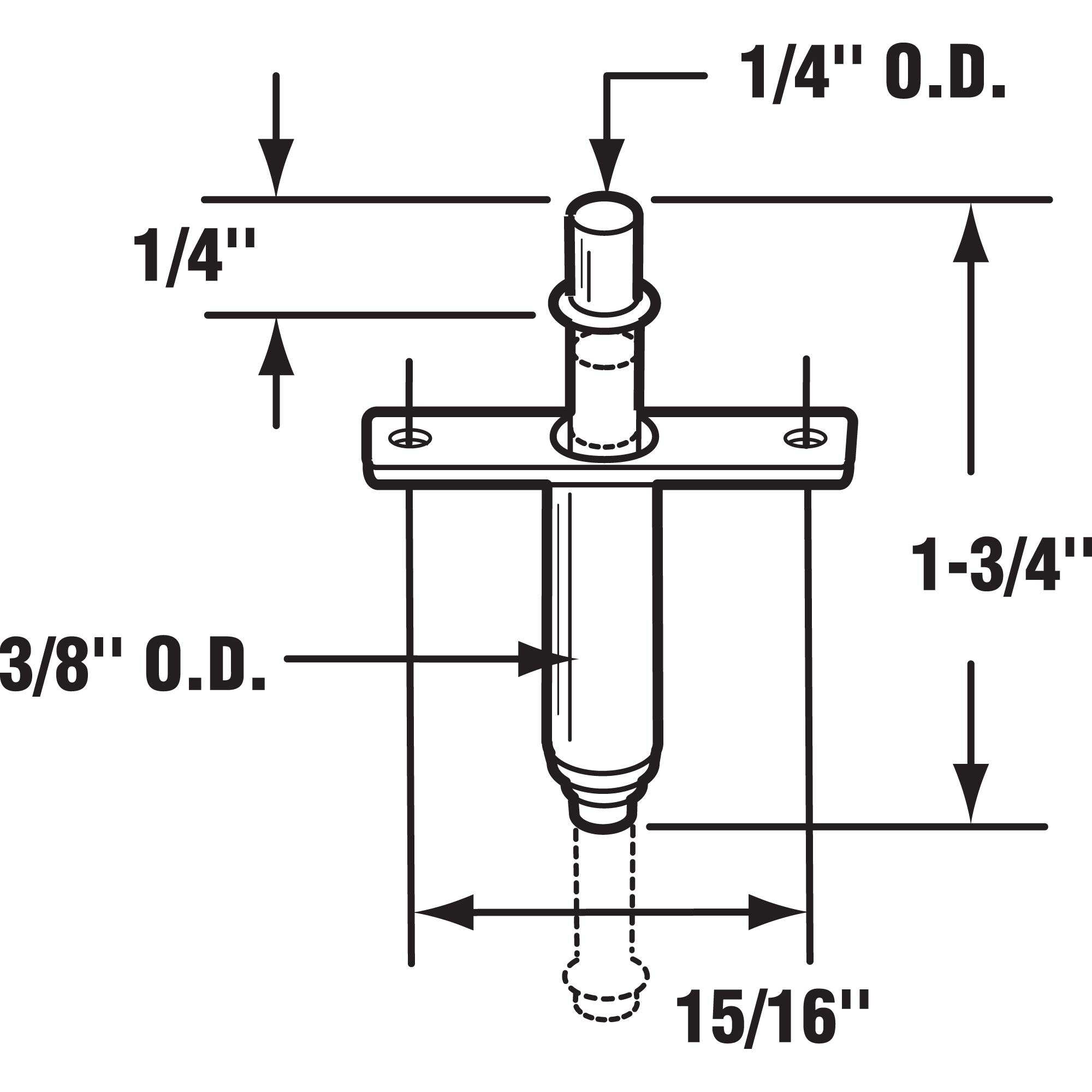Pivot Slide-Co 16471 1/4 in. Zinc-Plated Steel Spring-Loaded Top Pin ...