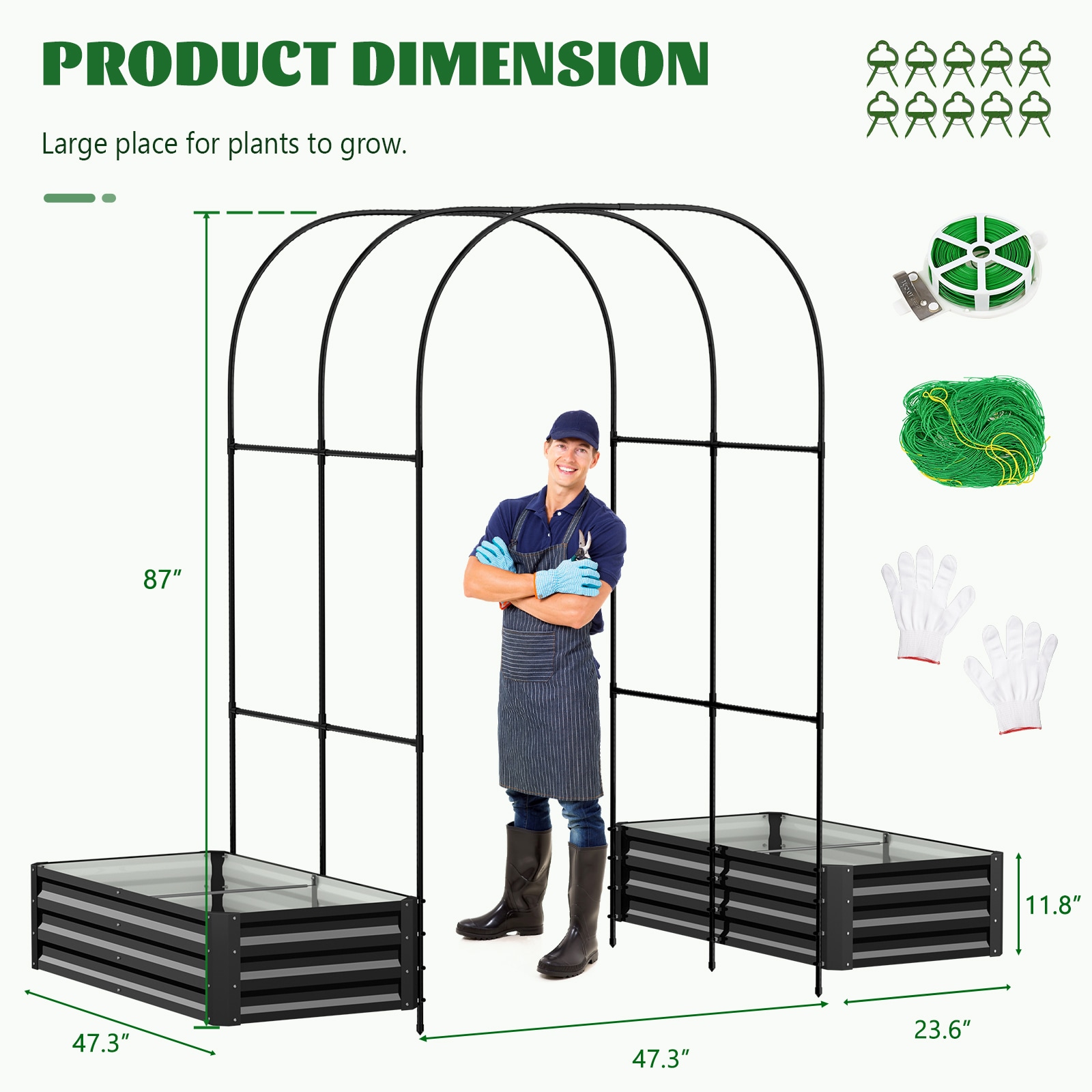 DOCRED I1600242-BK-S-LS2 Raised-Garden-Beds - View #6