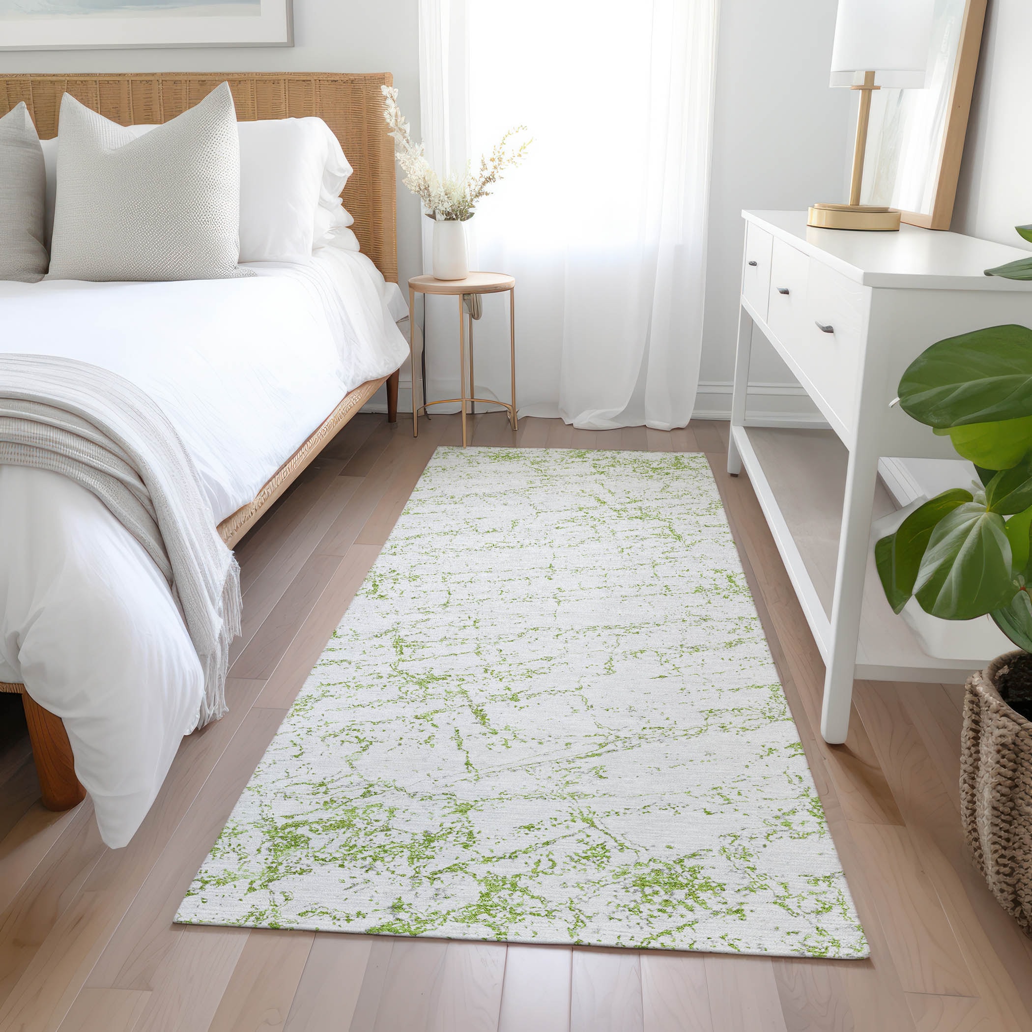 Addison Rugs ACN606GE2X8 Chantille ACN606GE 2 x 7 (ft) Polyester Green Rectangular Indoor/Outdoor Abstract Machine washable Runner rug