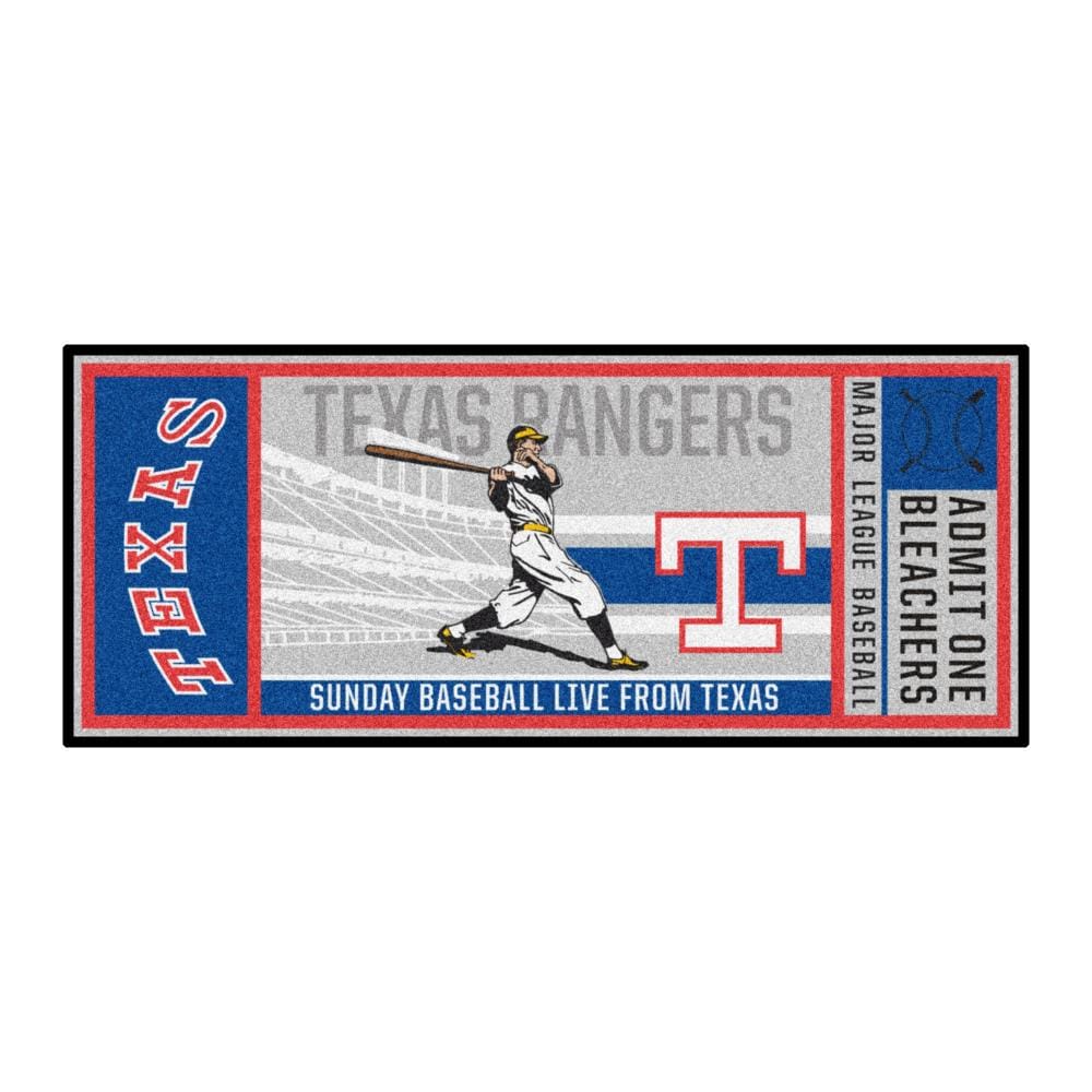 FANMATS NFL Ticket Runner 3 x 6 Blue Indoor Solid Runner Rug in