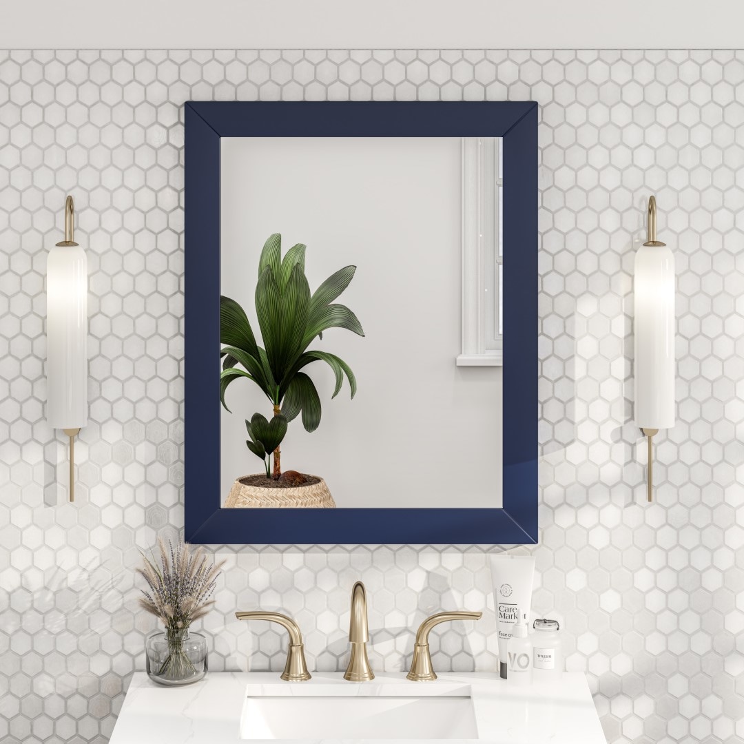 Eviva EVMR69-24X30BLU Acclaim 24-in W x 30-in H Rectangle Blue Framed Wall Mirror