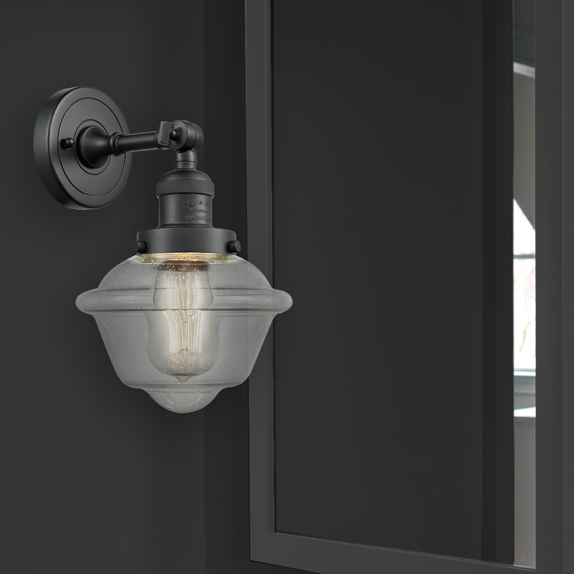 Innovations Lighting 203-BK-G534 Oxford 7.5-in W 1 -Light Matte Black Wall Sconce