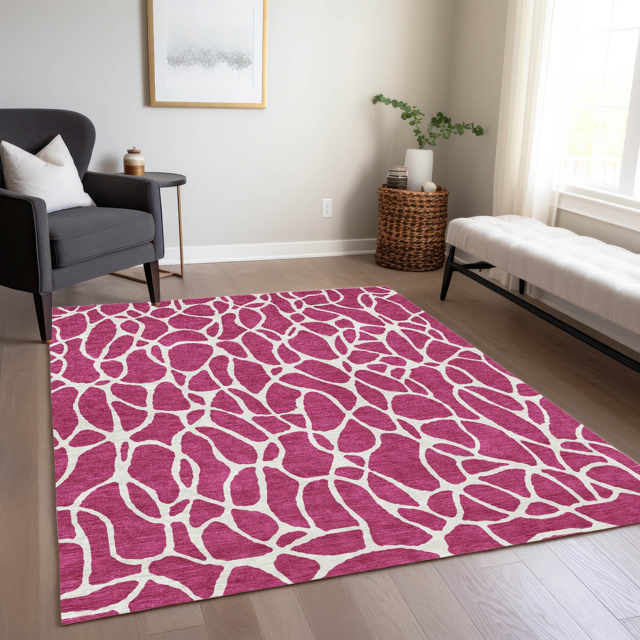 Addison Rugs ACN1024BL10X14 Chantille ACN1024BL 10 x 14 (ft) Polyester Blush Rectangular Indoor/Outdoor Geometric Machine washable Area rug