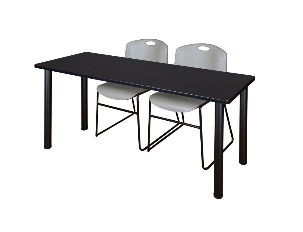 Regency MT7224MWBPBK44GY Training Brown 4-Person Training Table (72-in W x 29-in H)