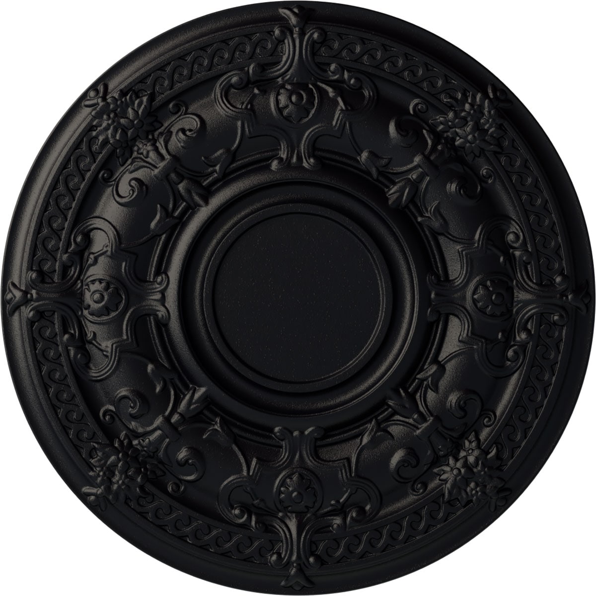 Ekena Millwork CM33DASGS Dauphine 33.875-in W x 33.875-in L Painted Steel Gray Polyurethane Whole Ceiling Medallion
