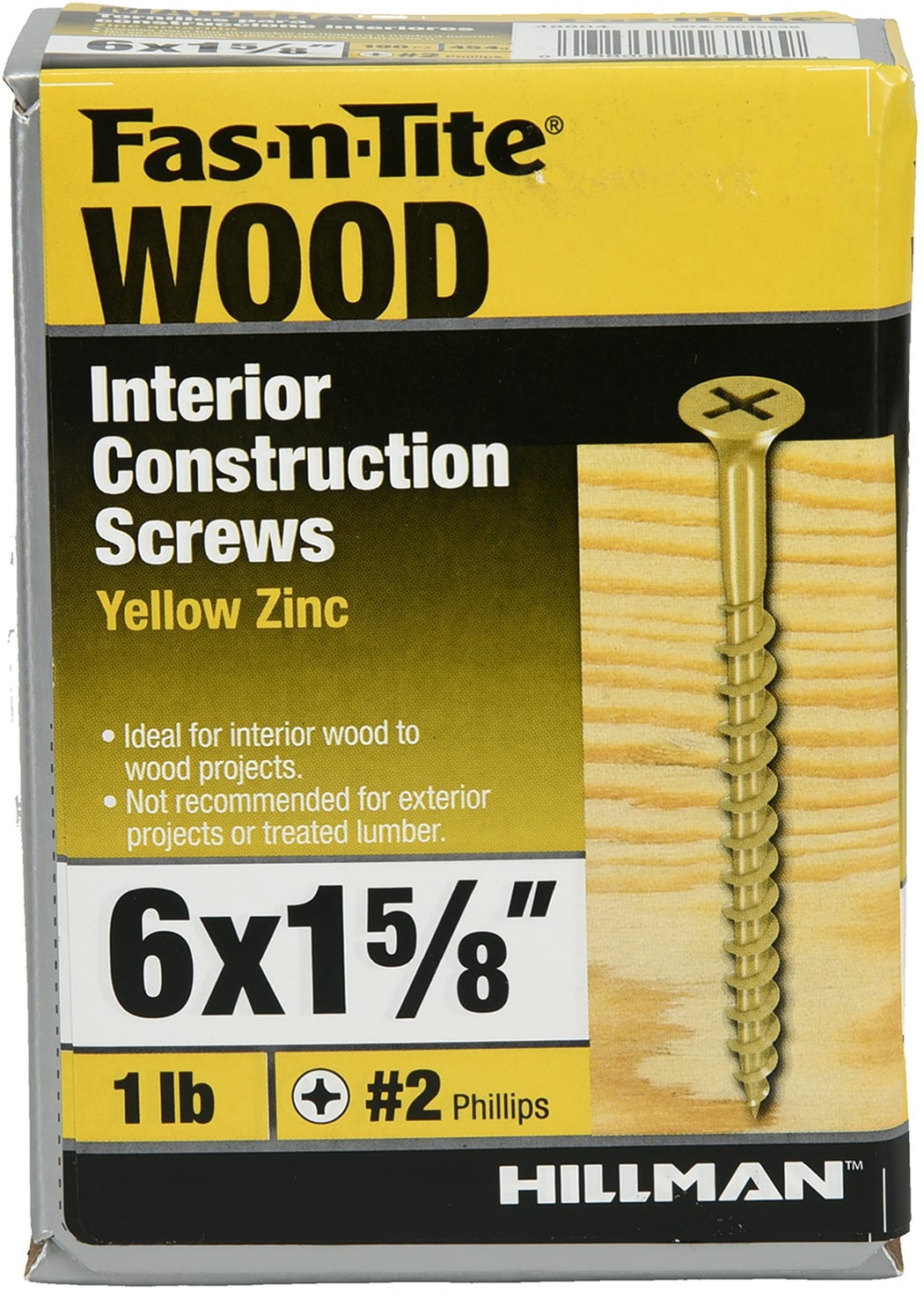 Big Timber Yellow Zinc Wood Screw #8 x 1-1/2 in. 5YTX8112