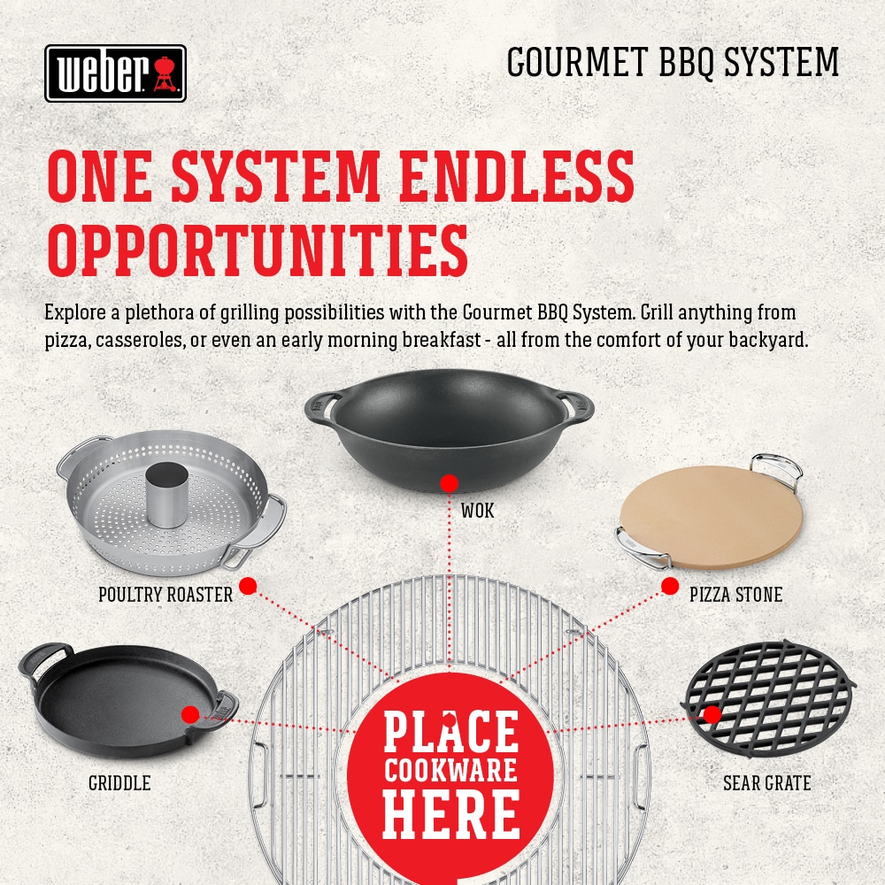 Weber Accessoire barbecue 8856 Wok fonte d'acier pour Gourmet BBQ System :  : Jardin