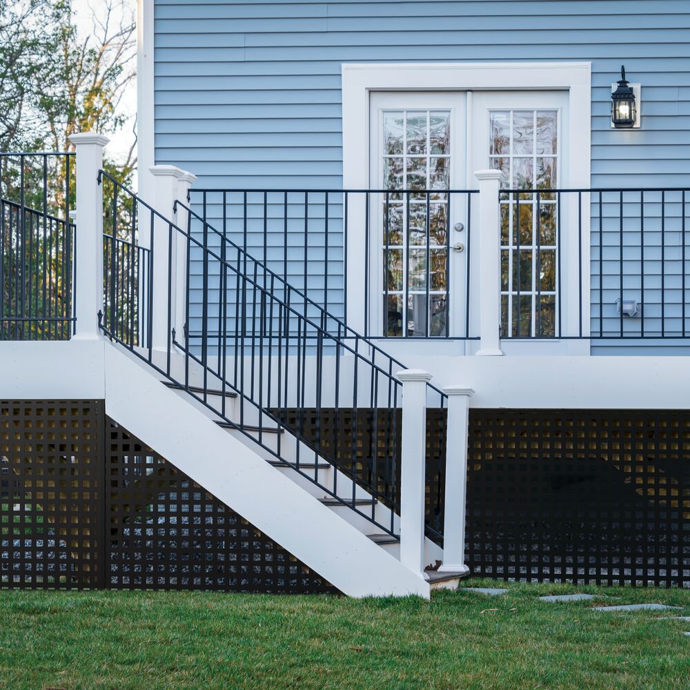 Freedom 4 ft. x 8 ft. Black Privacy Vinyl Lattice Panel