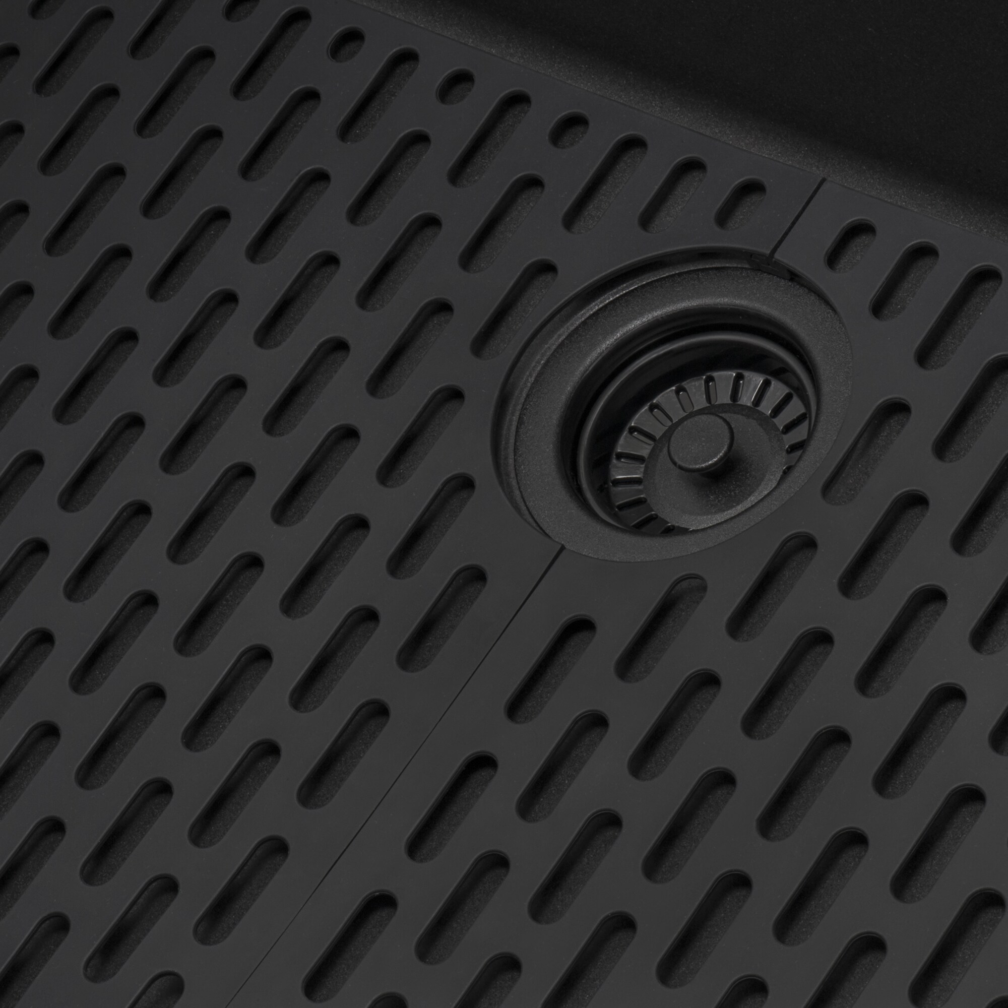 Midnight Black Granite Composite Drop-in Kitchen Sink with Workstation