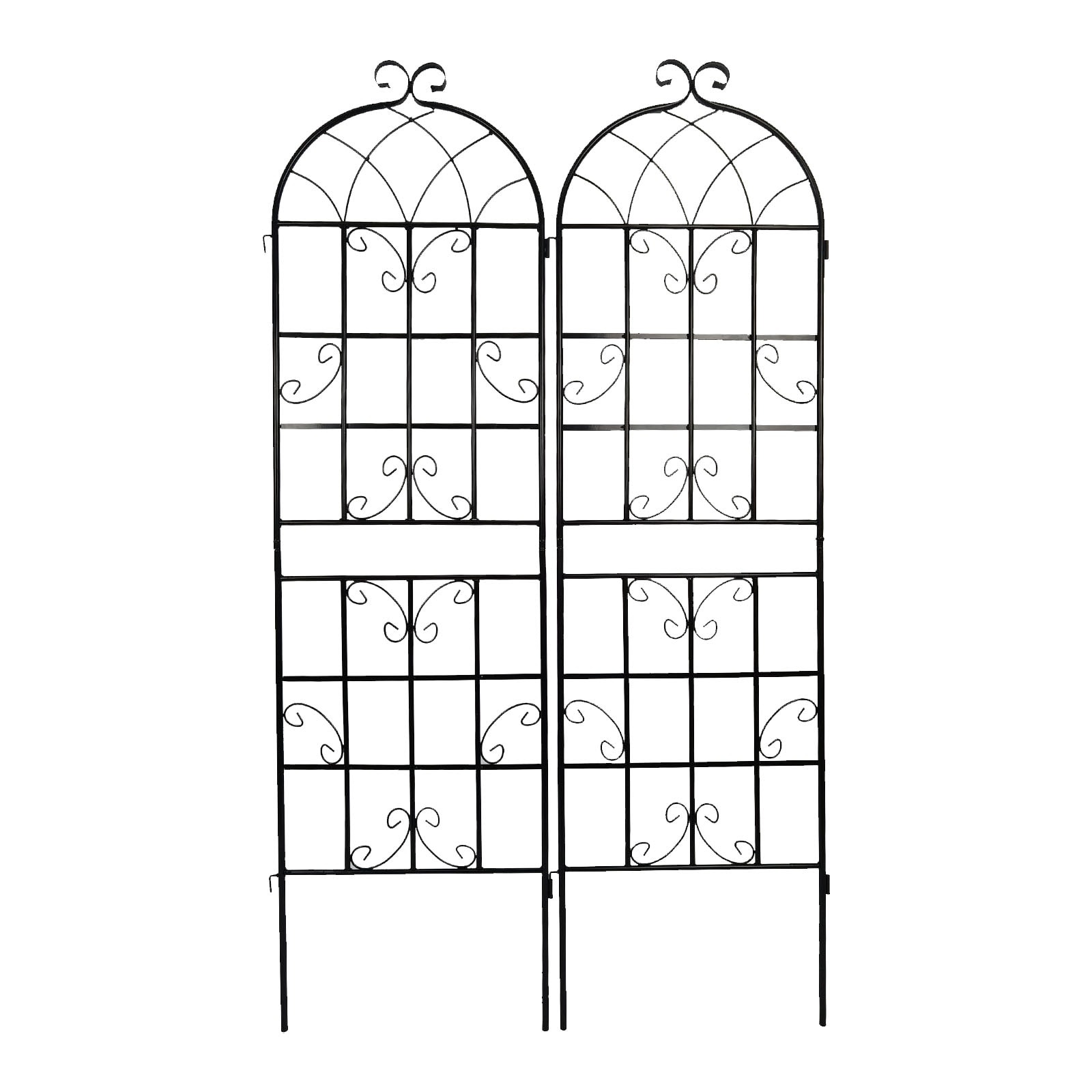 Maocao Hoom JLW6104494 2 Pack Metal Garden Trellis 19.7-in W x 71-in H Black Iron Traditional Garden Trellis For Climbing Plants For Cucumbers