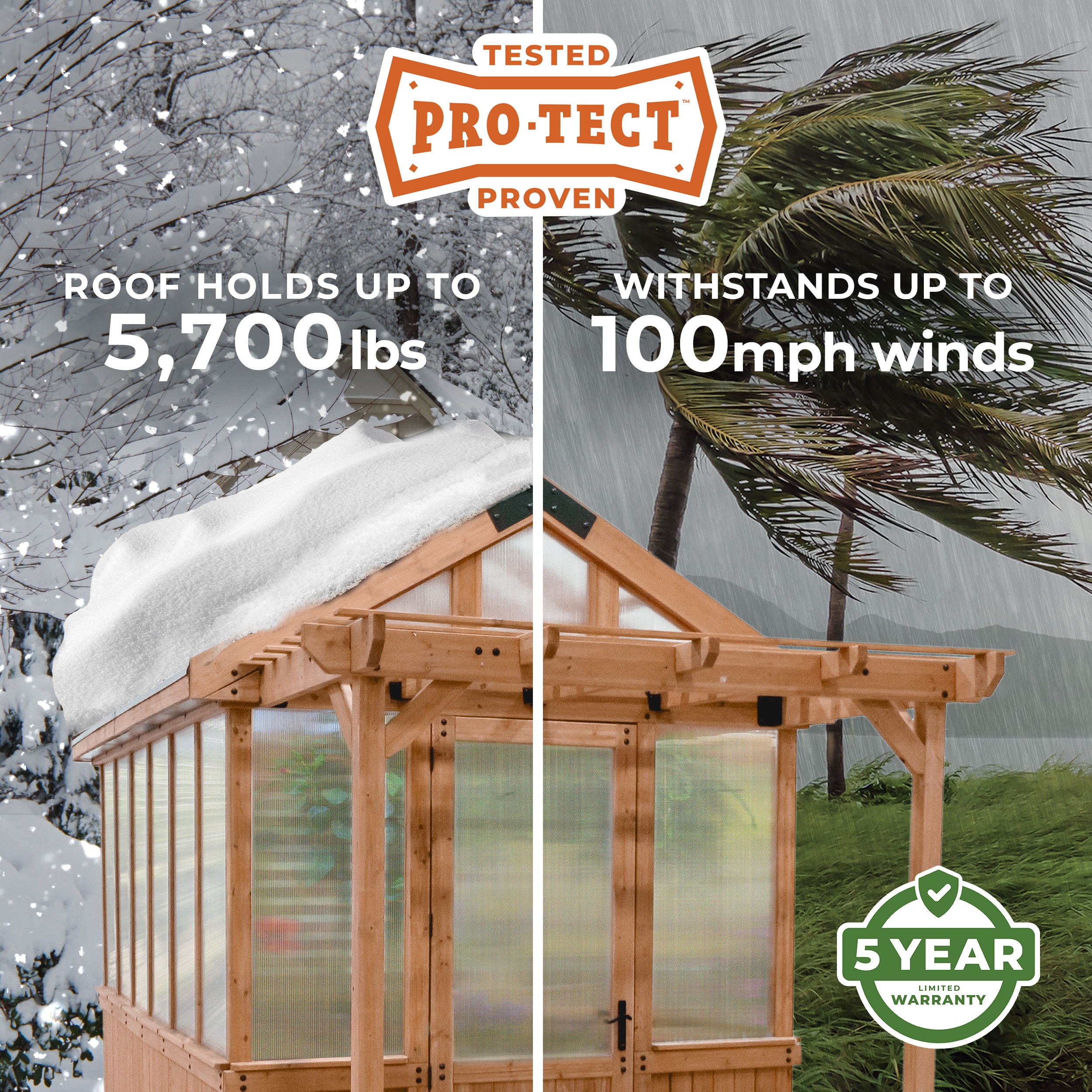 Backyard Discovery 11 x 7 Cedar and Polycarbonate Greenhouse