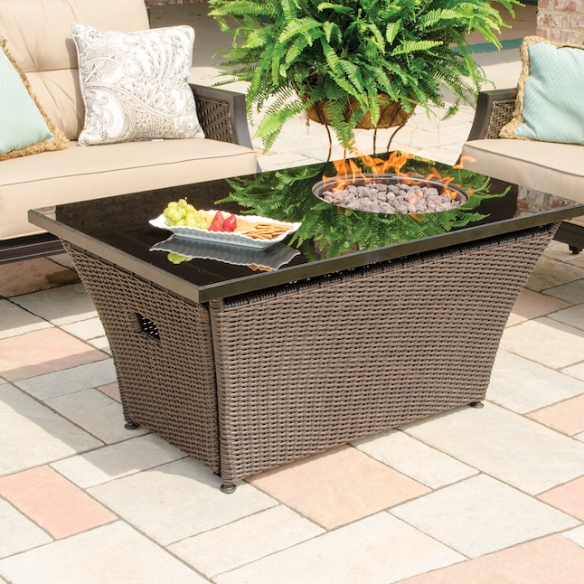 Blue Rhino 48-in W 50000-BTU Steel Propane Gas Fire Pit Table in the Gas Fire  Pits department at Lowes.com