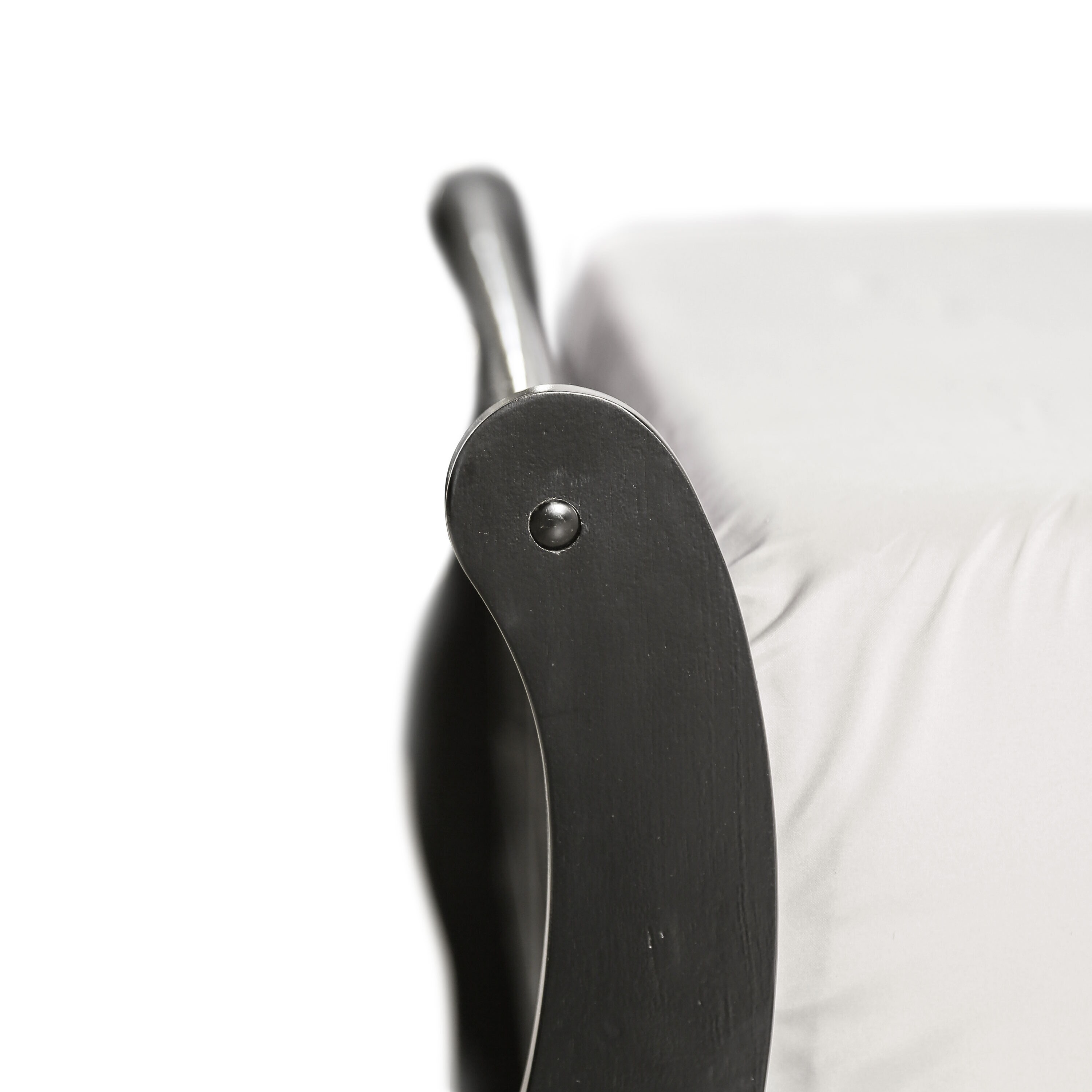 Black Twin Sleigh Bed with Wood Frame and Headboard