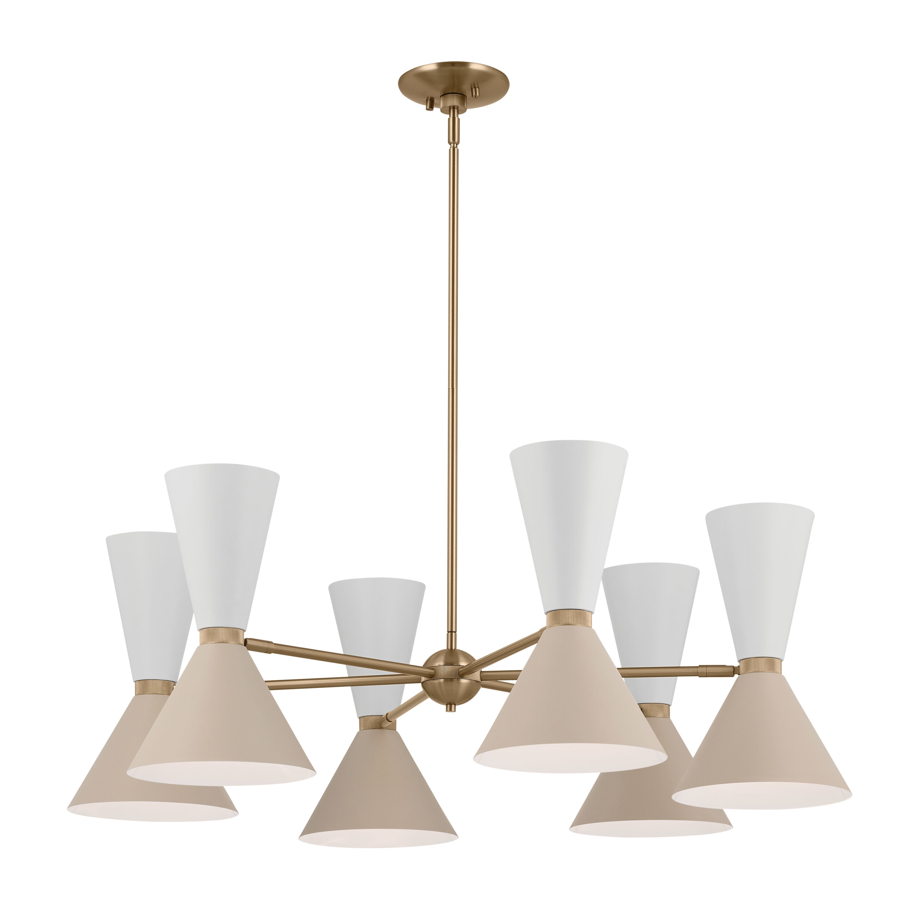 Kichler Phix 12-Light Champagne Bronze Mid-century Led; Dry rated  Chandelier in the Chandeliers department at