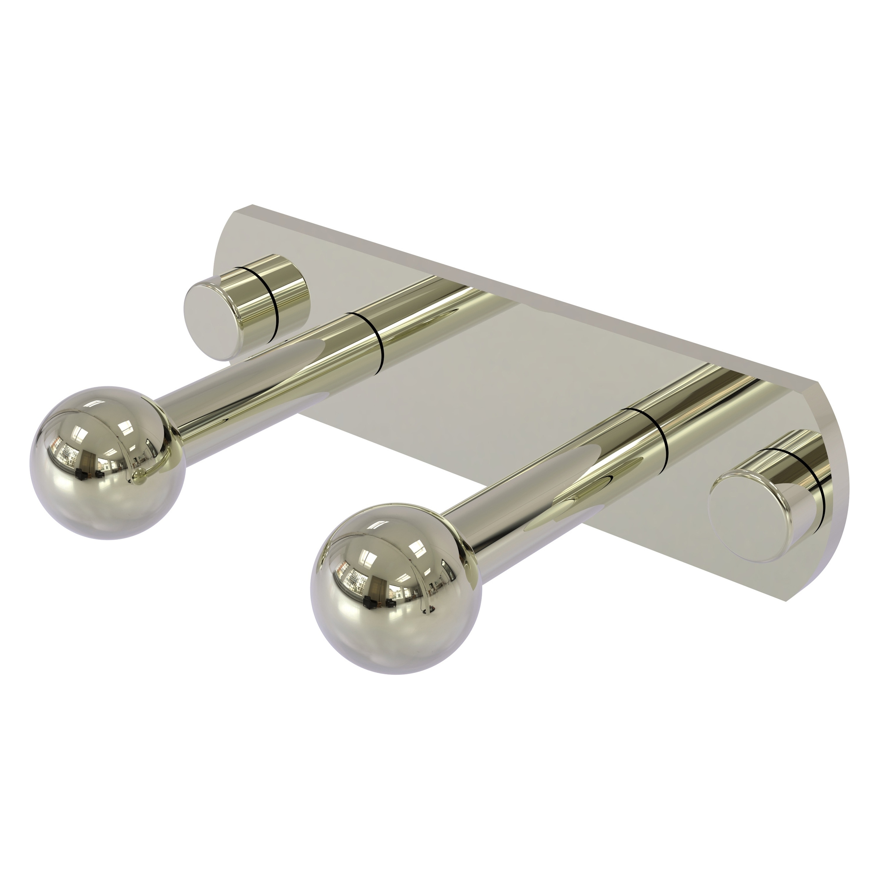 Allied Brass P1000-20-2-PNI Prestige Skyline Polished Nickel Double -Hook Wall mount Towel Hook