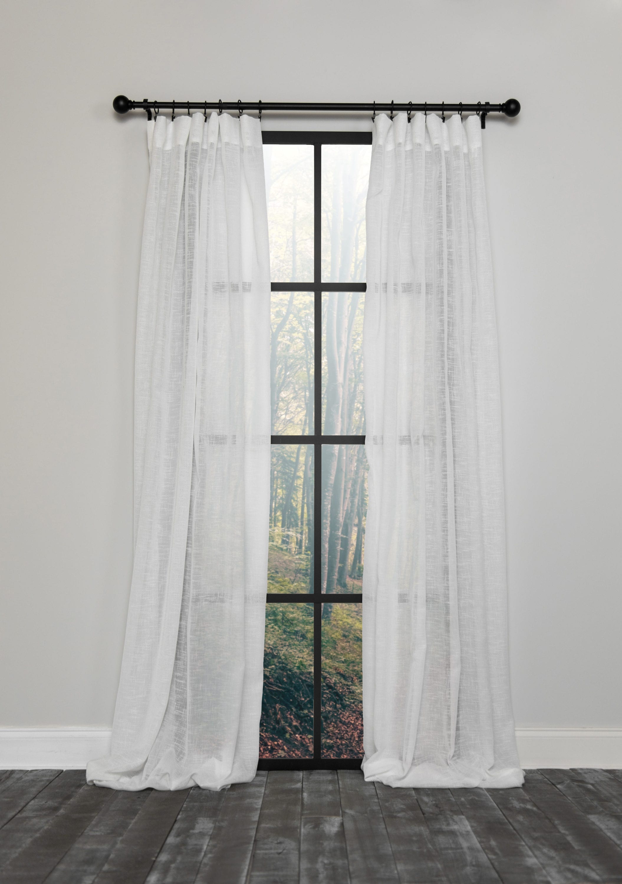 MANOR LUXE ML1931954108WT 108-in White Sheer Rod pocket Single curtain panel