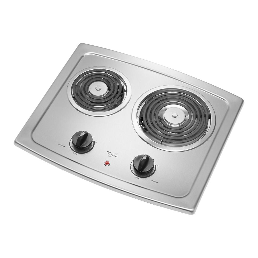 Whirlpool 15 in. 2-Burner Electric Cooktop with Simmer Burner - Black
