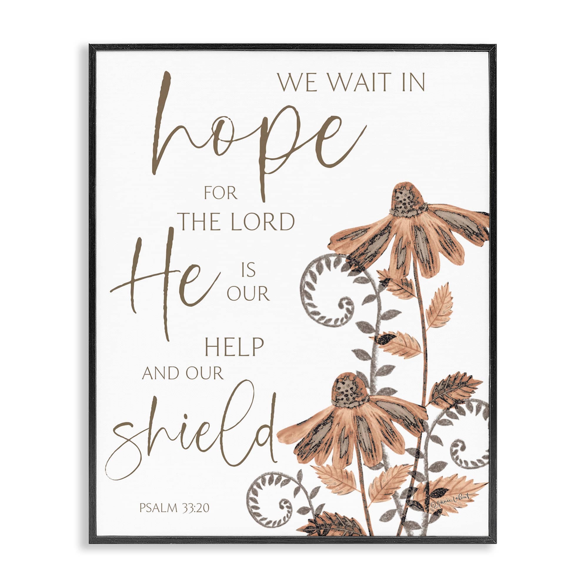Stupell Industries BT-563-FR-24X30 He Is Our Help and Shield Framed Giclee design by Annie LaPoint