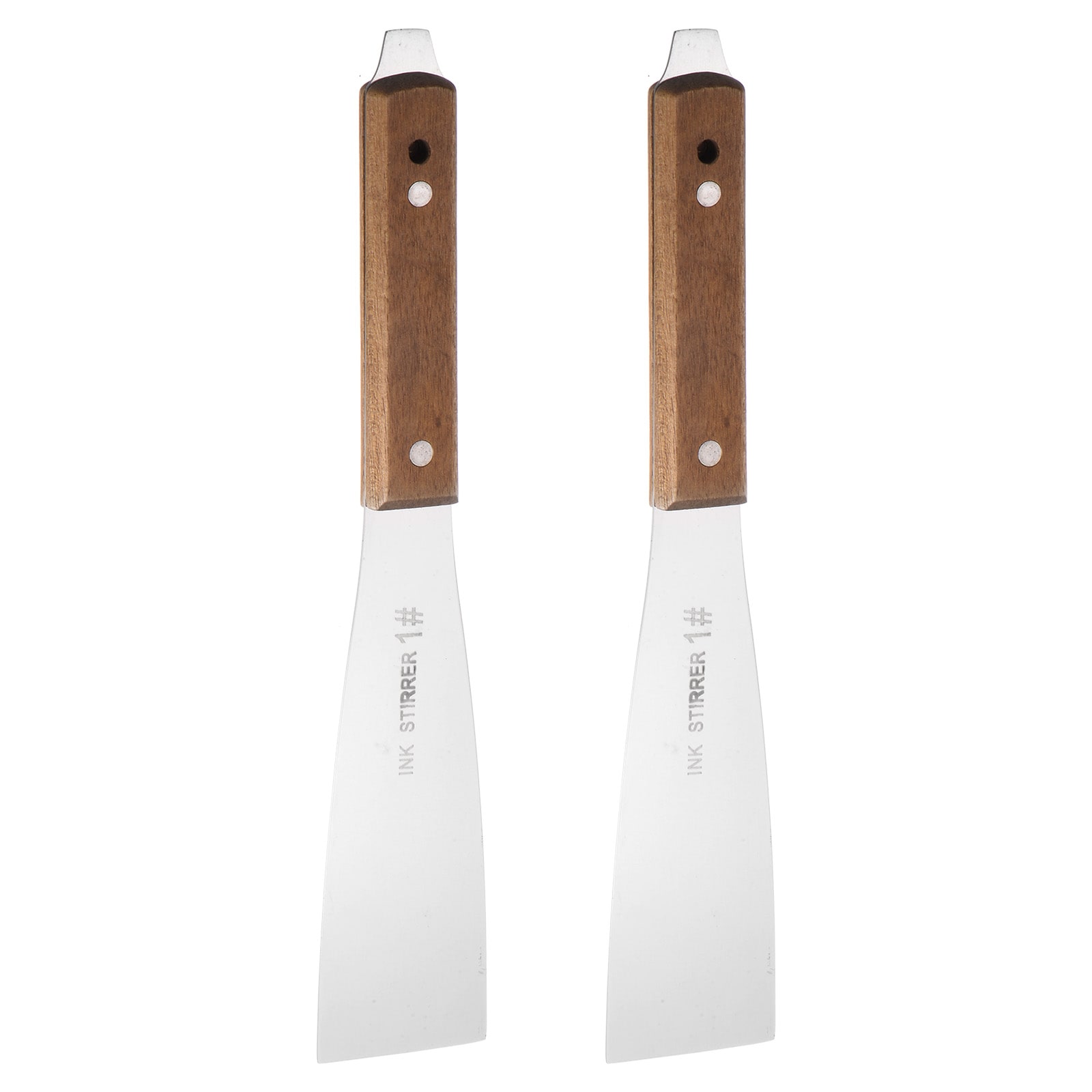 Harfington 2pcs Painting Knives 45mm Width Shovel Mixing Palette Scraper with Wood Handle for Oil Paint Craft Spreading