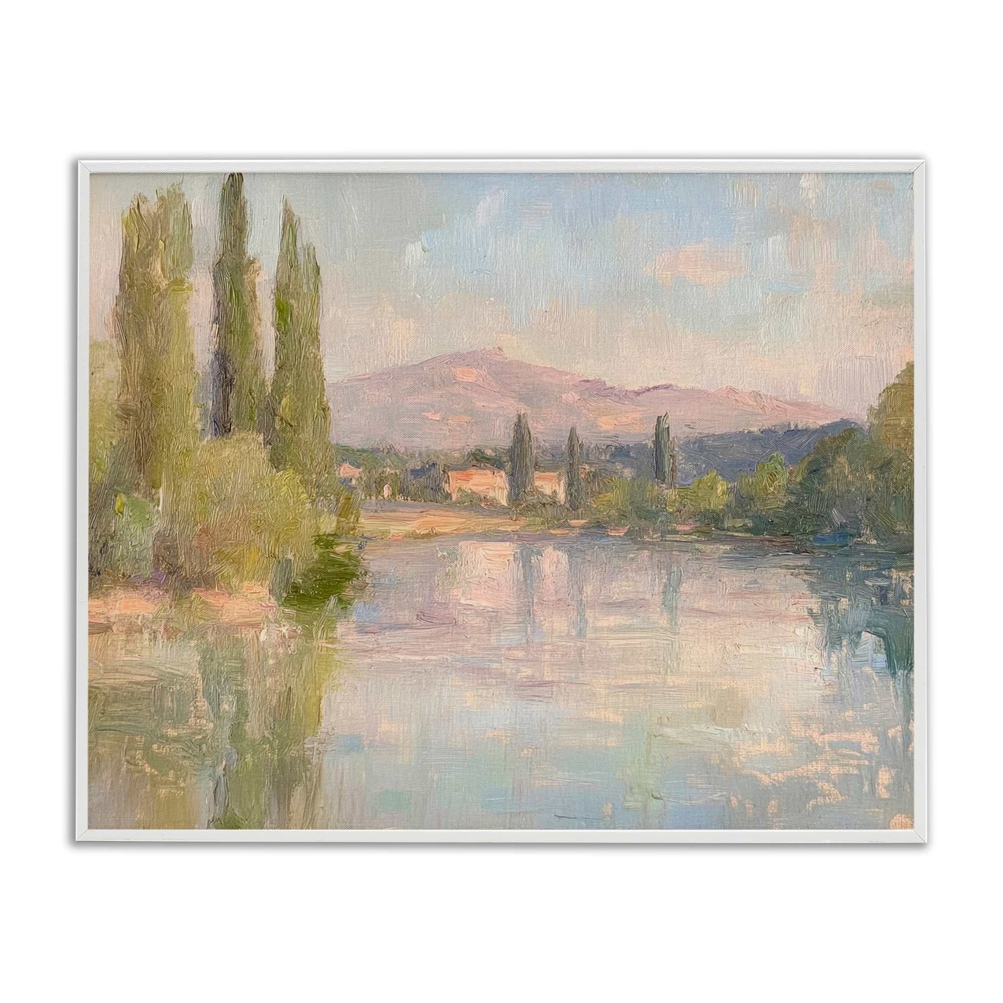Stupell Industries BT-817-WFR-24X30 Place By The Lake White Framed Giclee Art By Petal Prints Design 30 x 24