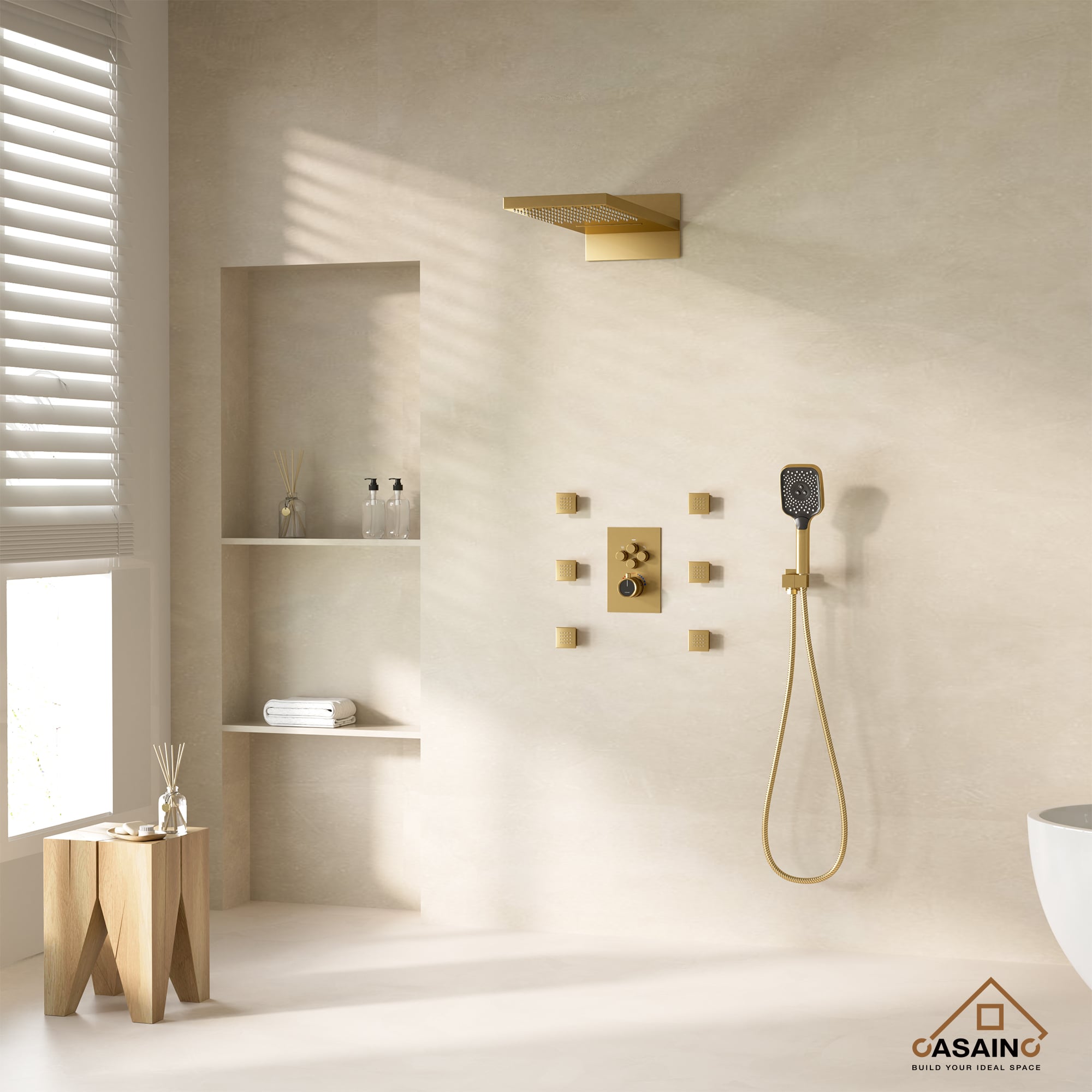 CASAINC CS6223-22BG Showerhead-Bar-Panels - View #2