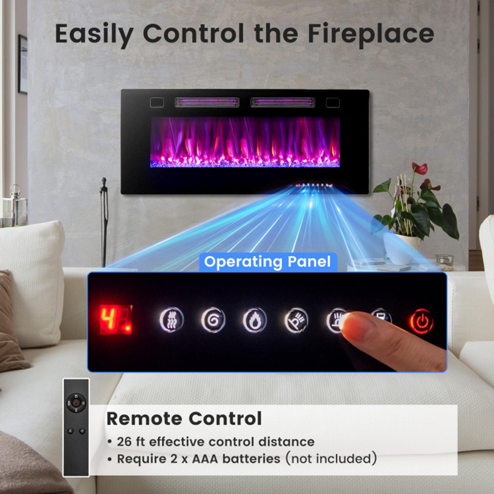 Clihome VL-WM42 Electric-Fireplaces - View #4