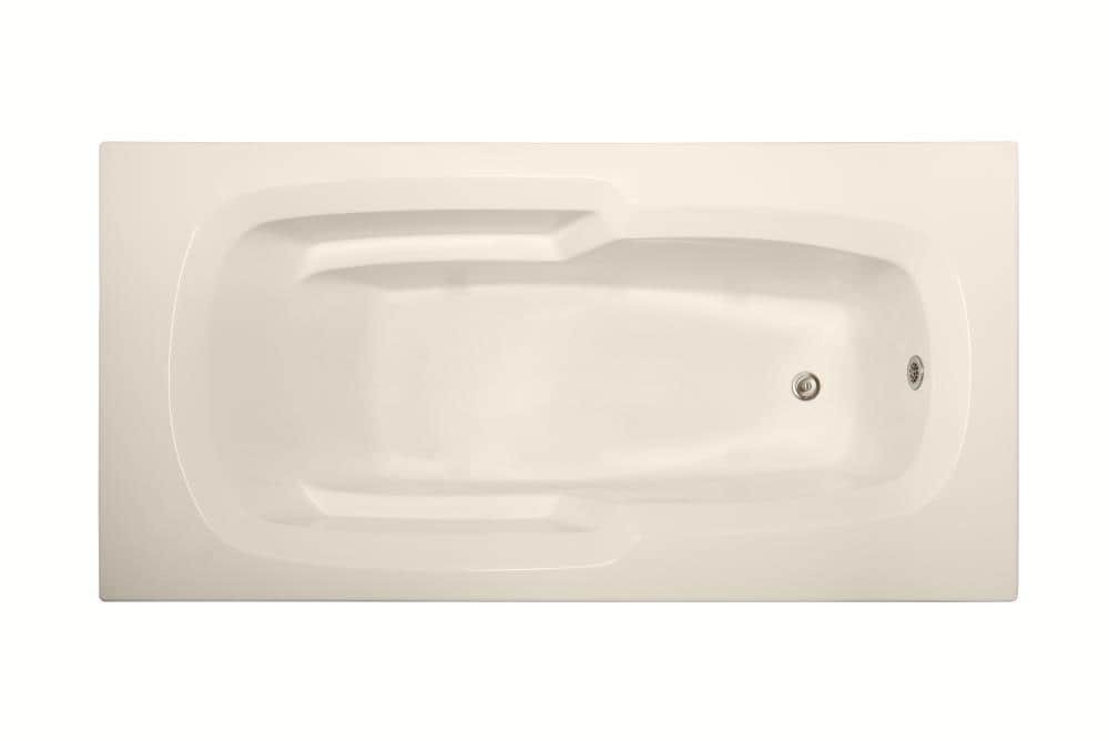 WaterTECH S7236 BONE Designer 36-in x 72-in Bone Acrylic Drop-In Soaking Bathtub (Reversible Drain)