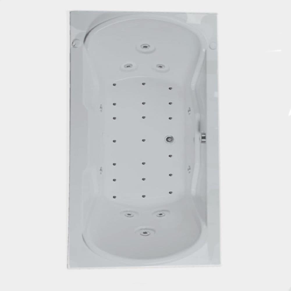 WaterTECH C7236CW WHITE Designer 36-in x 72-in White Acrylic Drop-In Whirlpool and Air Bath Combination Tub (Reversible Drain)