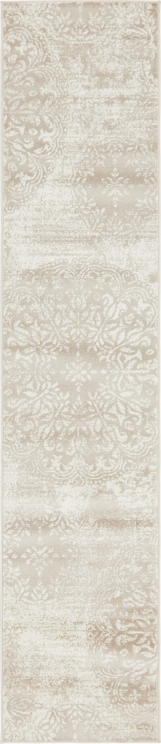 Grand Sofia Beige and Ivory Synthetic Runner Rug