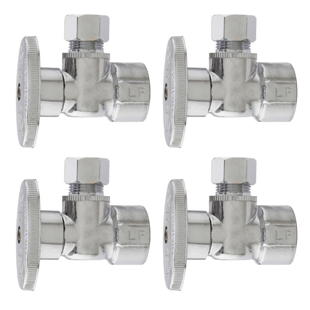 Keeney Brass 1/2-in FIP X 3/8-in Compression Quarter Turn Angle Valve ...