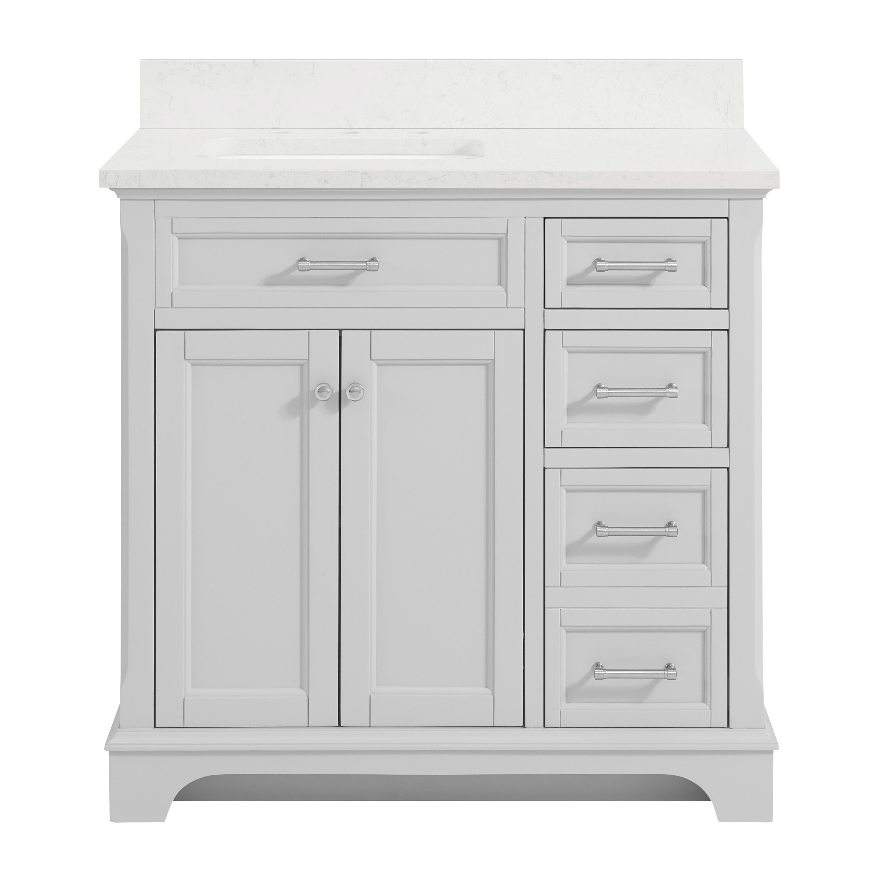 allen + roth Roveland 36-in Light Gray Undermount Single Sink Bathroom ...