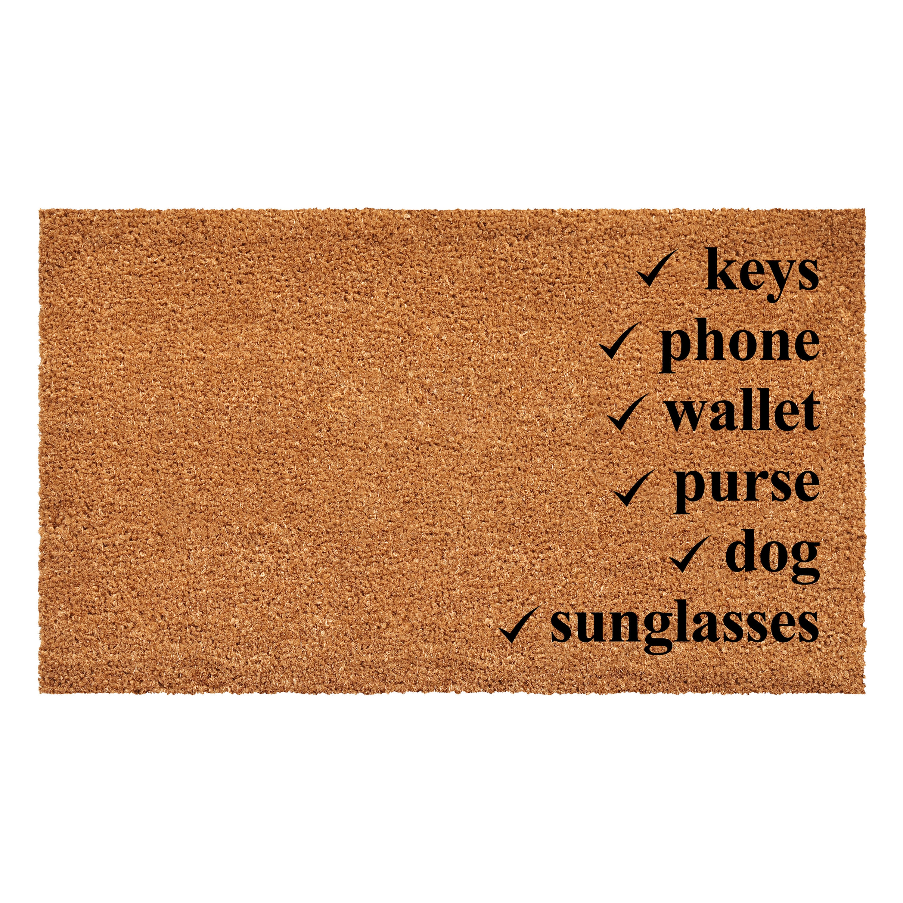 Callowaymills 108433048 Black, Natural Coir/Vinyl Rectangular Indoor or outdoor Decorative Door mat