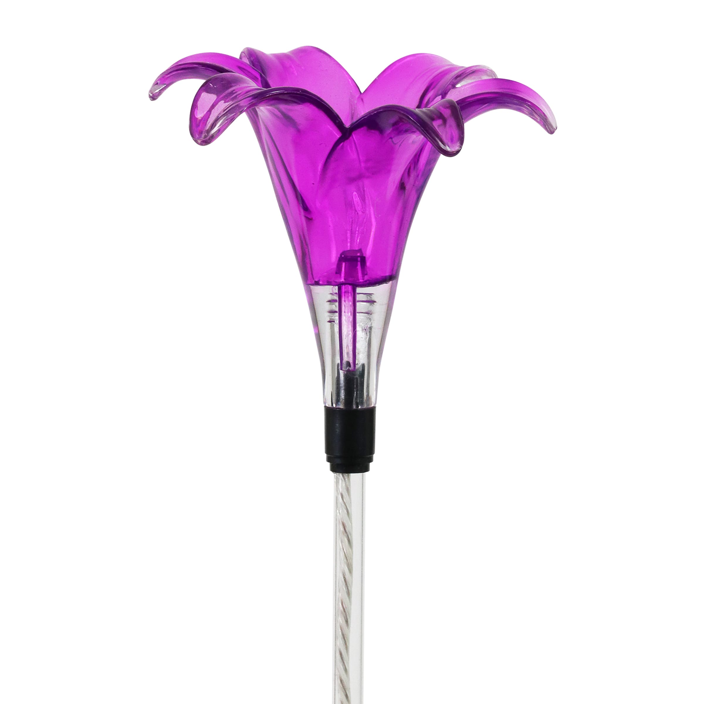 Exhart 18849-RS 35-Inches Purple Plastic Solar Flower Stake
