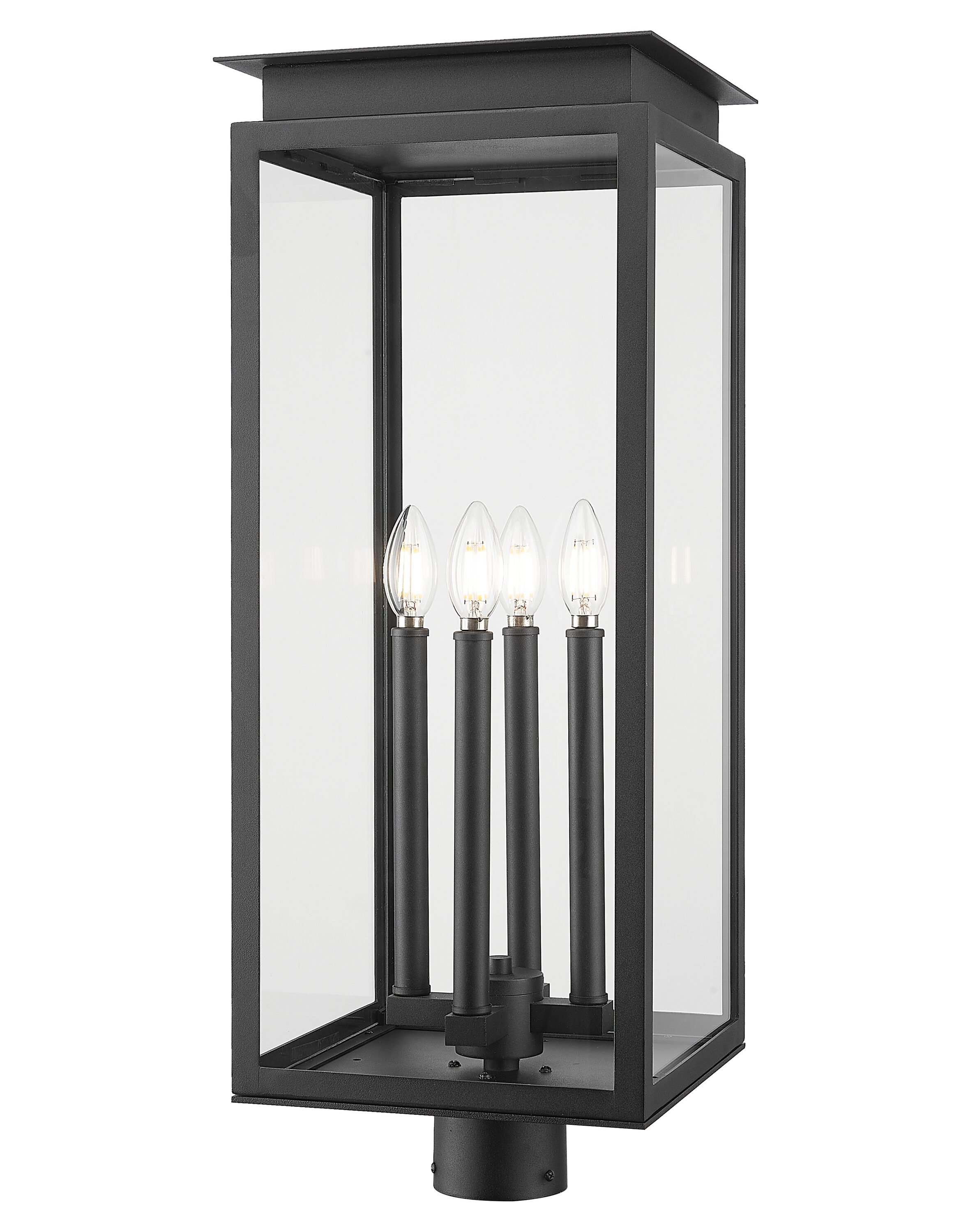 Z-Lite 5018PHBR-BK Nova 27.5-in Black Coastal Outdoor Light post lantern
