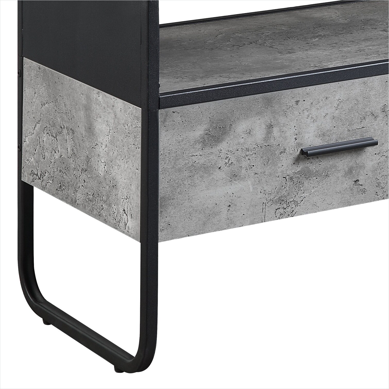 Naturefalls 42-Inch TV Stand with Open Shelf and Two Drawers Gray-Toned ...