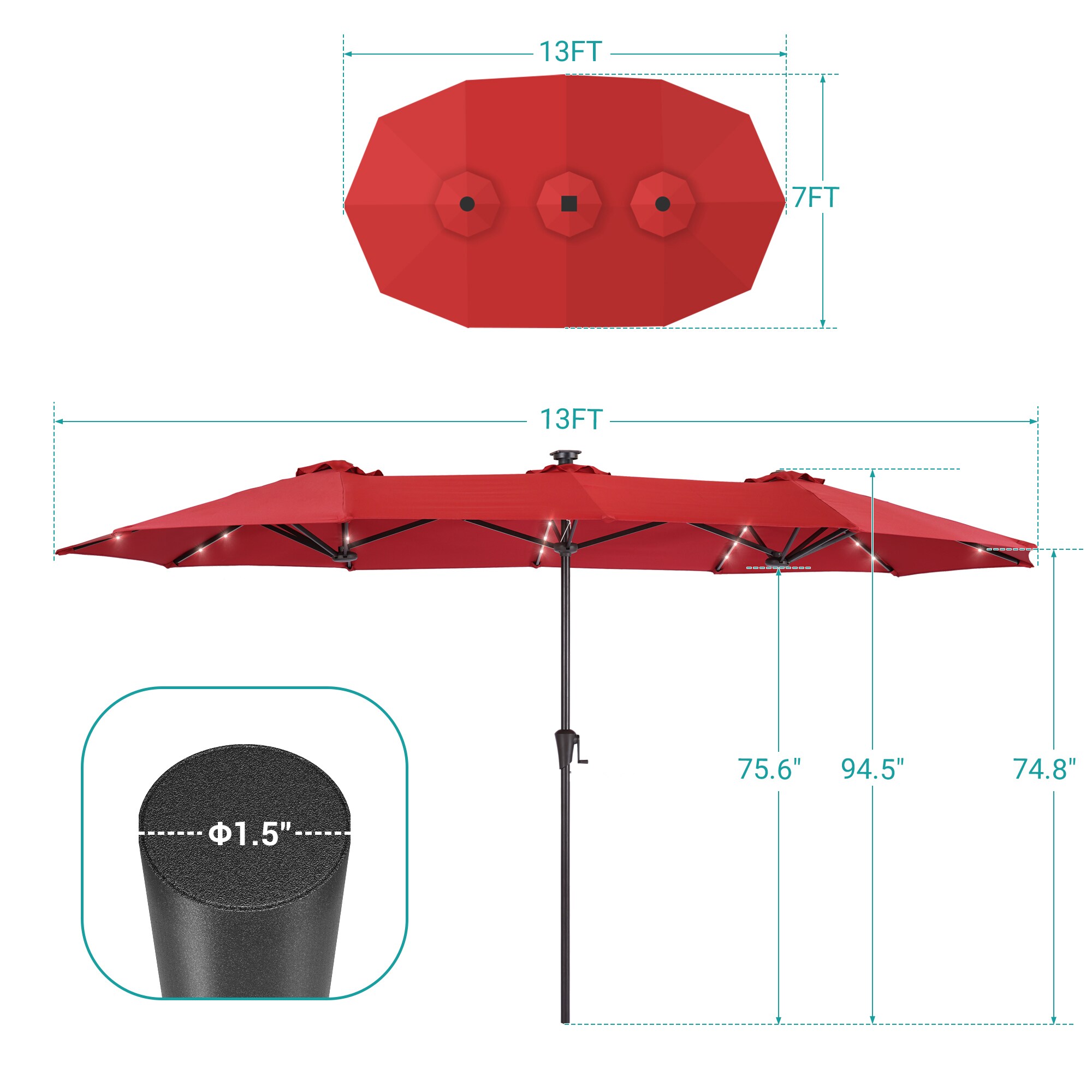 Sonkuki SD-JU-99RD Umbrellas-2 - View #3