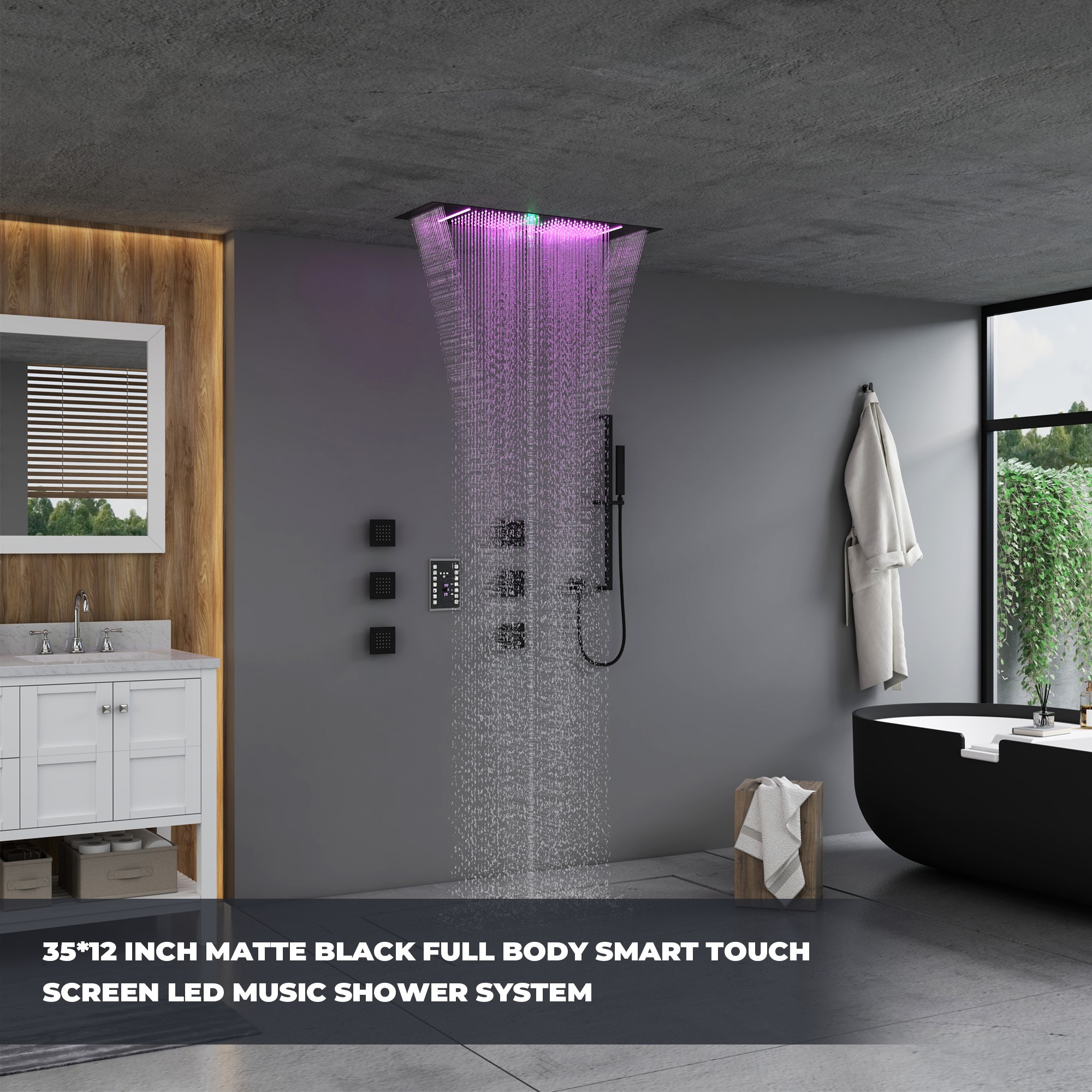 CASAINC BR01011HHCKMB Showerhead-Bar-Panels - View #13
