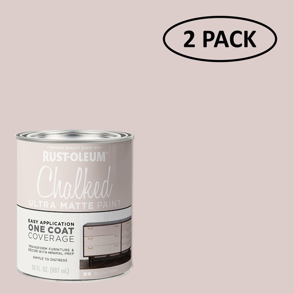 Rust-Oleum 285142SOS Specialty Water-based Pre-tinted Low Odor Blush Pink Chalky Paint (1-quart) 2-Pack